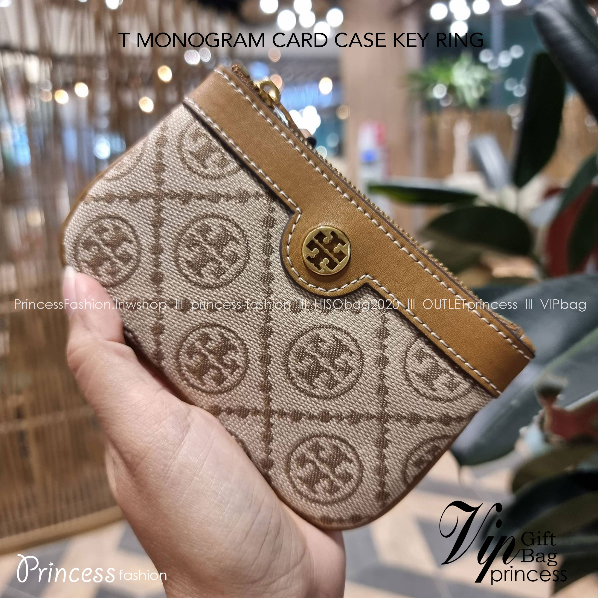 TORY BURCH T MONOGRAM CARD CASE KEY RING ใหม่ล่าสุด กับกระเป๋าเอนกประสงค์สำหรับถนอมบัตร น่ารัก คิ้วท์ๆ ใบจริงน่าใช้มาก