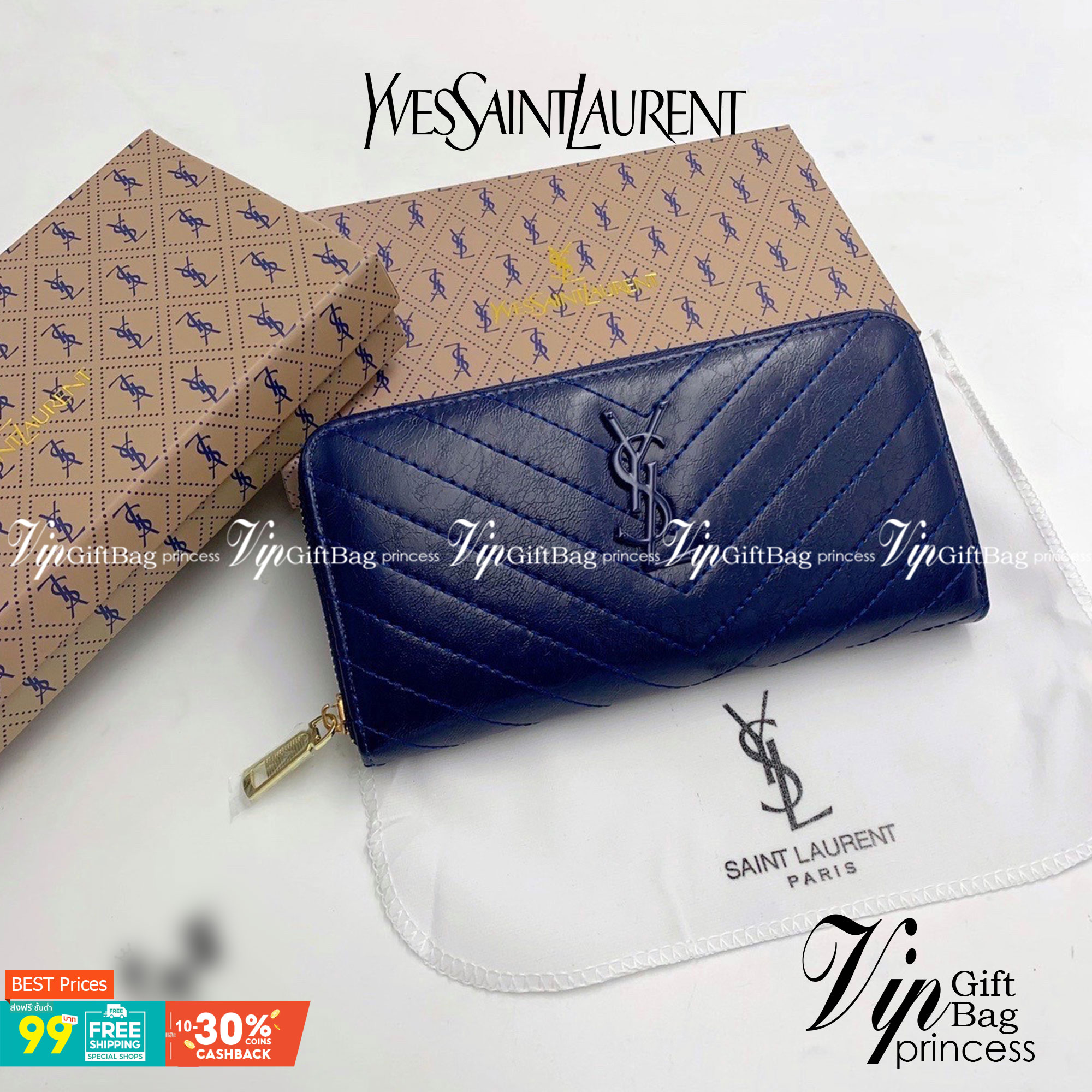 YSL Yves Saint Laurent Zip Around Long Wallet กระเป๋าสตางค์ทรงยาวซิปรอบ งานสวยหนังดี งานปั้มแบรนด์ทุกจุด มีช่องใส่บัตรให้เยอะมากถูกใจสาวๆแน่นอน ใช้งานง่าย สวยหรูดูแพง ราคาสุดคุ้มเลยค่าา