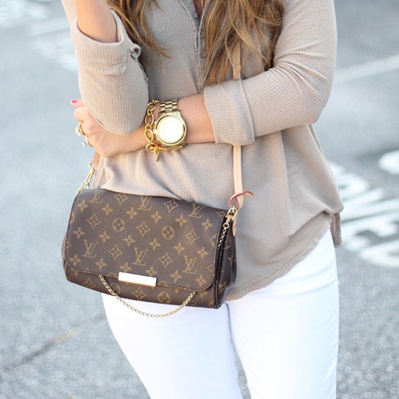 VIP 】หนังแท้ LOUIS VUITTON Favorite Monogram Damier Ebene MM