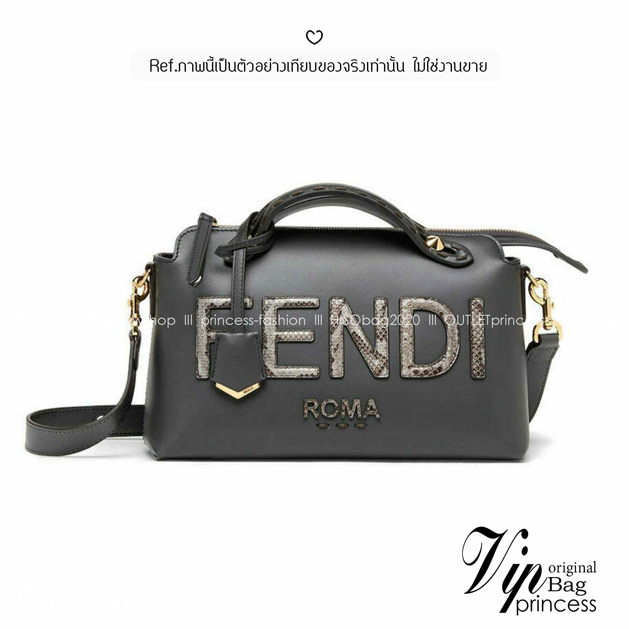 FENDI By The Way Boston Bag Elaphe Dark Gray กระเป๋าสะพายทรงบอสตัน คอลเลคชั่นสุดฮอต โทนดำคมเข้มคลาสสิค ดีไซน์โลโก้ใหม่สวยโดดเด่น เป็นยูนิเซ็กส์จะหนุ่มๆหรือสาวๆก็สะพายได้