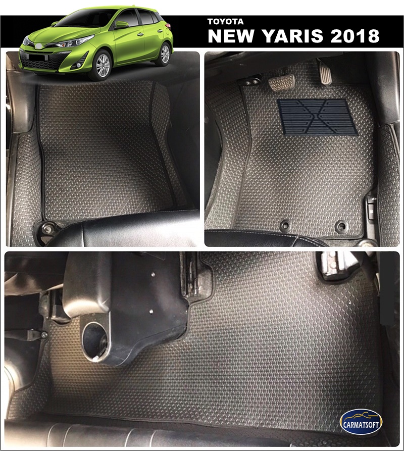 พรมปูพื้นรถยนต์ YARIS 2018-2022 ลายสนุ๊กสีดำ เต็มคัน