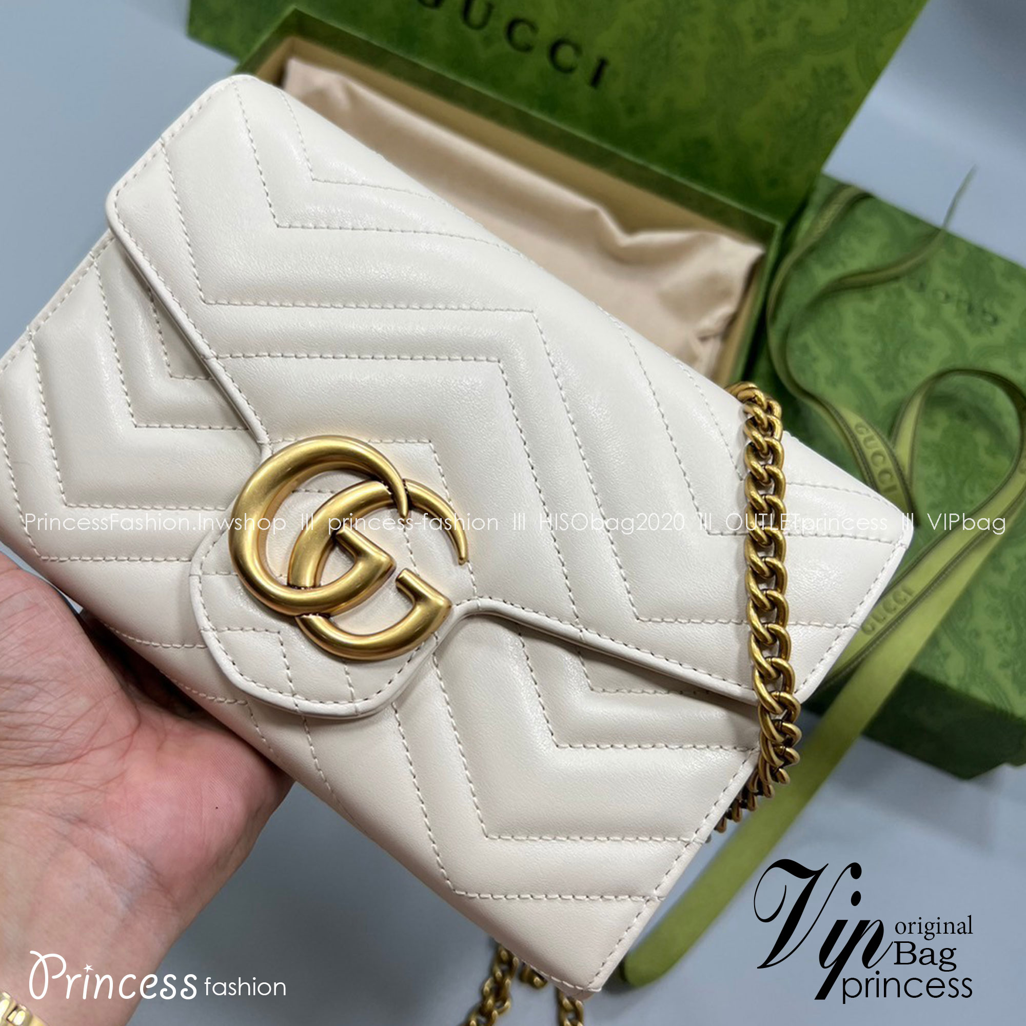GUCCI GG Marmont Chain Wallet Matelasse Mini Soft Leather / GUCCI WOC เกรดออรินอล งานหนังสวยมากค่ะ ละมุนที่สุด ใส่บัตร ใส่แบงค์ได้ รับรองว่าจะเป็นกระเป๋าที่จะหยิบใช้งานได้บ่อยๆ รับประกันความสวยปังค่าาา