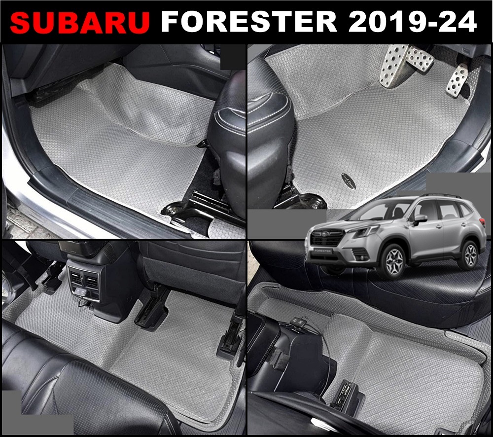 ยางปูพื้นรถยนต์ SUBARU FORESTER ปี2019-24 พรมกระดุมเม็ดเล็กpvc สีเทา เรียบหรู ทนทาน เข้ารูป