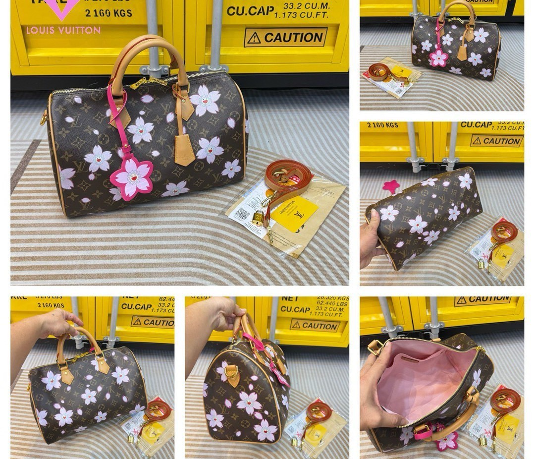 LV x TM Speedy Bandoulière Cherry Blossom bag กระเป๋าทรงหมอนที่ใครเห็นต้องเป็นคลั่งรัก ปรับลุคให้มีชีวิตชีวาด้วยลายดอกไม้ซากุระเชอรี่บลอสซั่ม คอลใหม่สุดเอ็กซ์คลูซีฟ