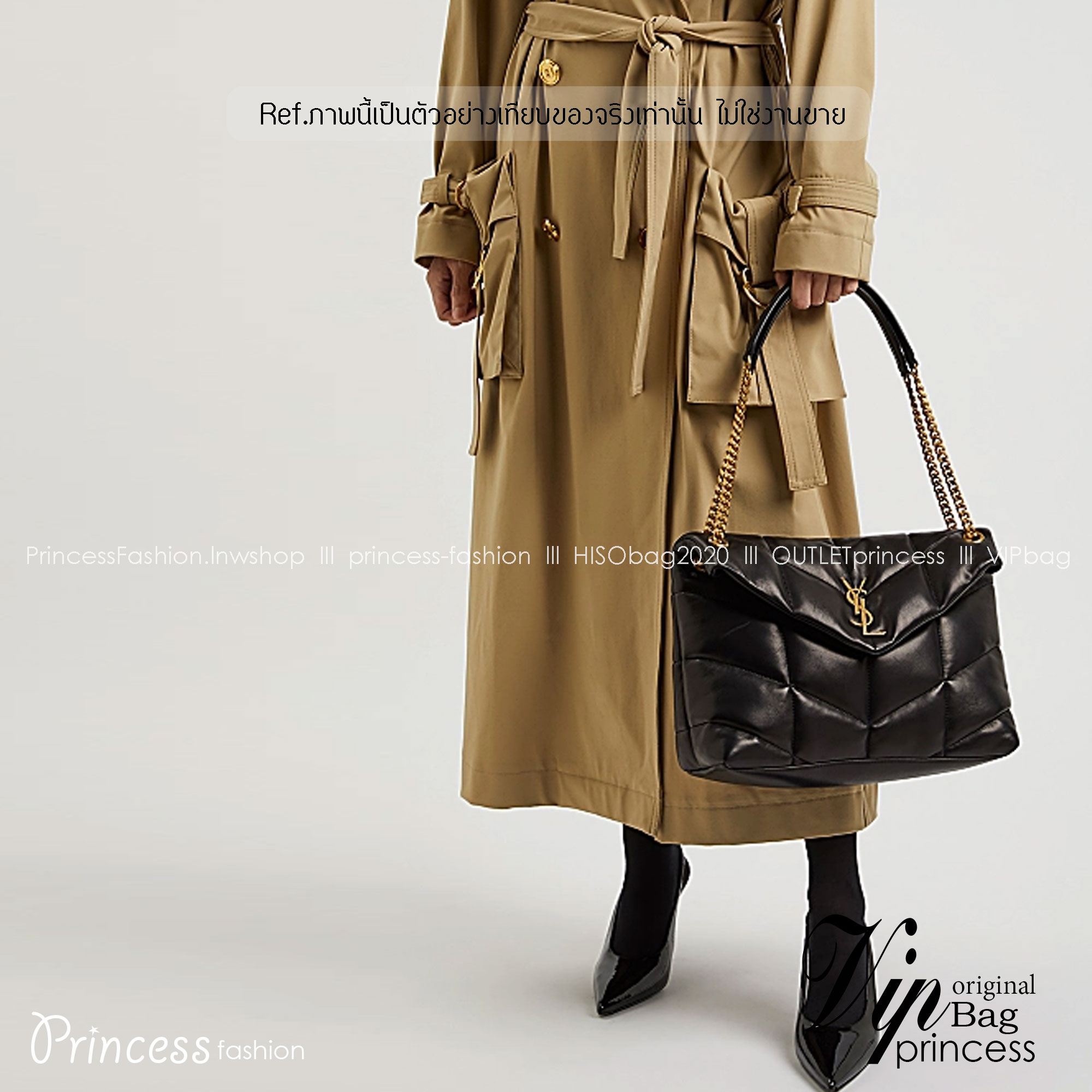 YSL PUFFER MEDIUM IN NAPPA LEATHER 35cm กระเป๋าสะพาย เกรดหนังสวยเต็มใบ เกรดออริ 1:1 ใช้งานต่างประเทศได้