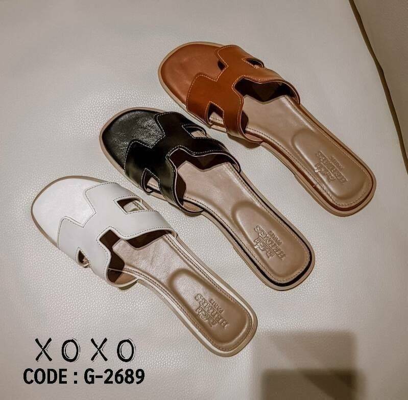 HERMES ORAN SANDAL แตะสวม สวย เก๋ งานชนช้อป ขายดีตลอดกาล แมทส์ชุดง่าย น้ำหนักเบา