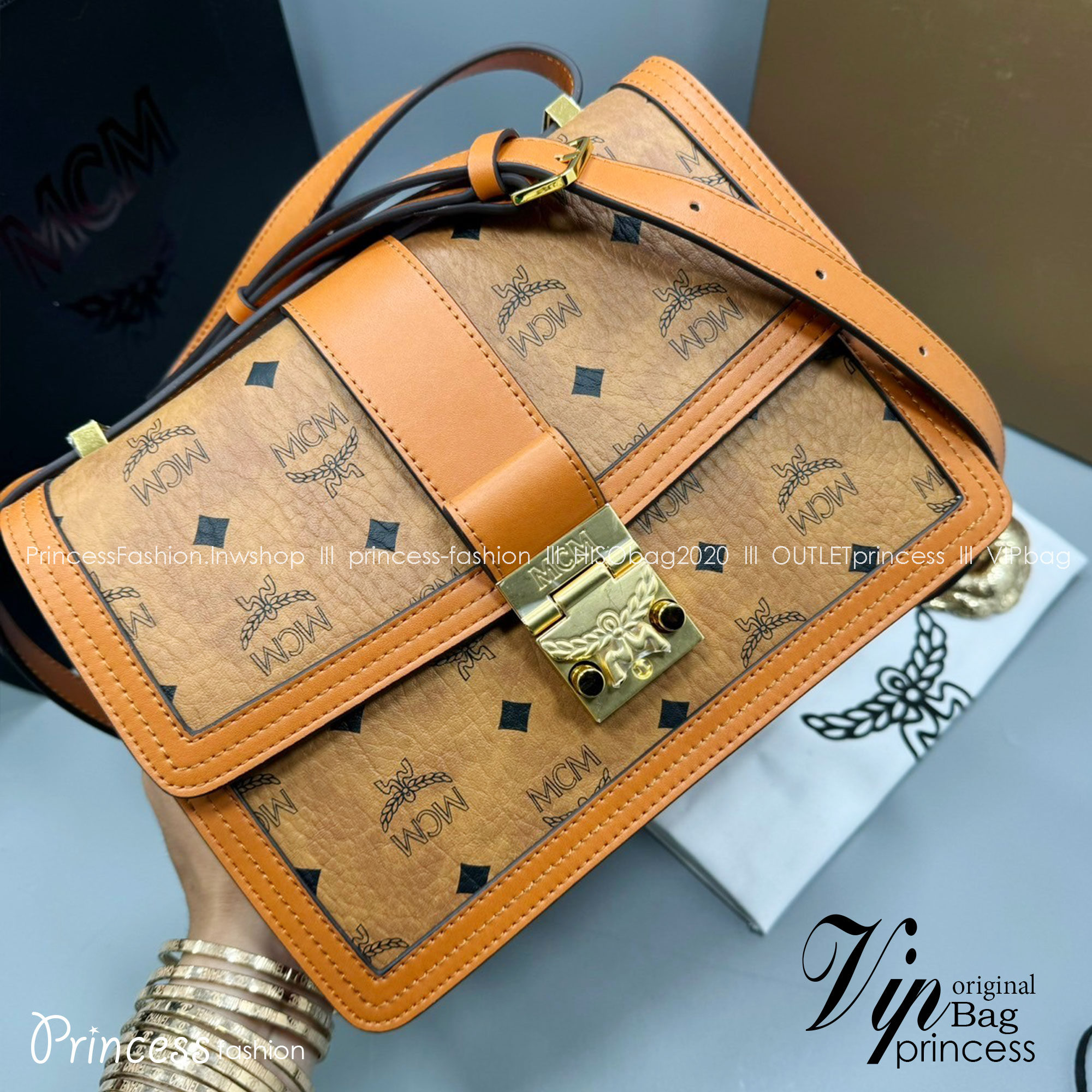 M.C.M MEDIUM TRACY SHOULDER BAG IN VISETOS กระเป๋าสะพายข้าง สุดหรู มาร์ทเทห์ เกรดออริ สลับแท้ 1:1 ใช้งานต่างประเทศได้