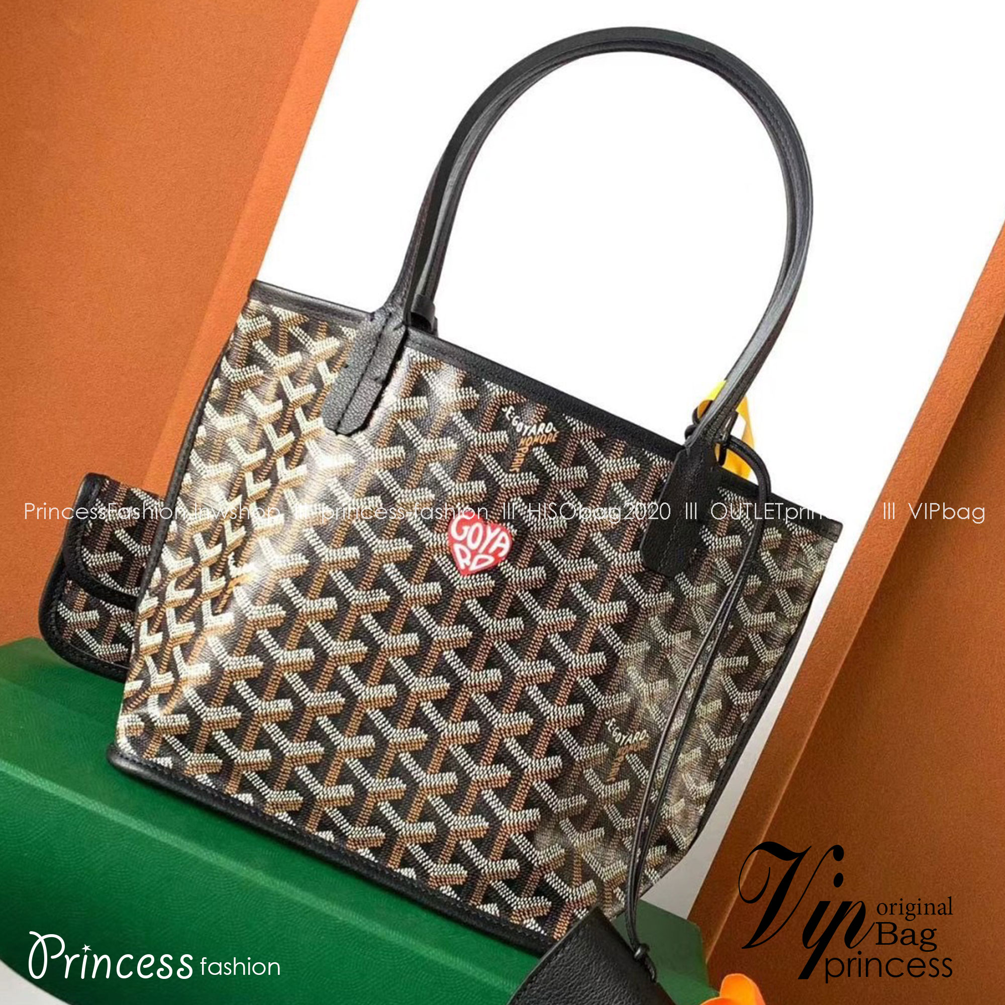 GOYARD Anjou Mini Bag Little Heart Shape กระเป๋าทรงโท้ทมินิ หนังแท้สวยเป๊ะ เกรดท็อปออริ สลับแท้ 1:1 เกรดดีสุด ใช้ต่างประเทศได้ ผ่านทุก ตม.