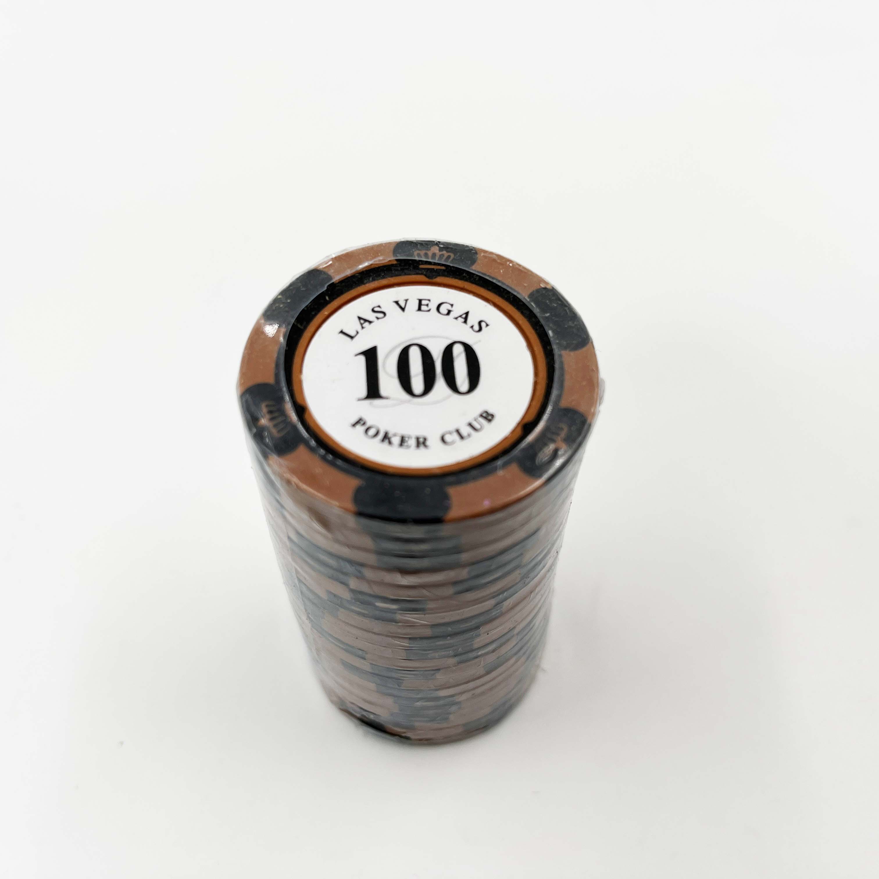 ชิปโป๊กเกอร์เกรดพรีเมี่ยมซื้อแบบแยกเหรียญ น้ำหนักขนาดมาตรฐานลาย Lasvegas (แบรนด์ Poker Club)