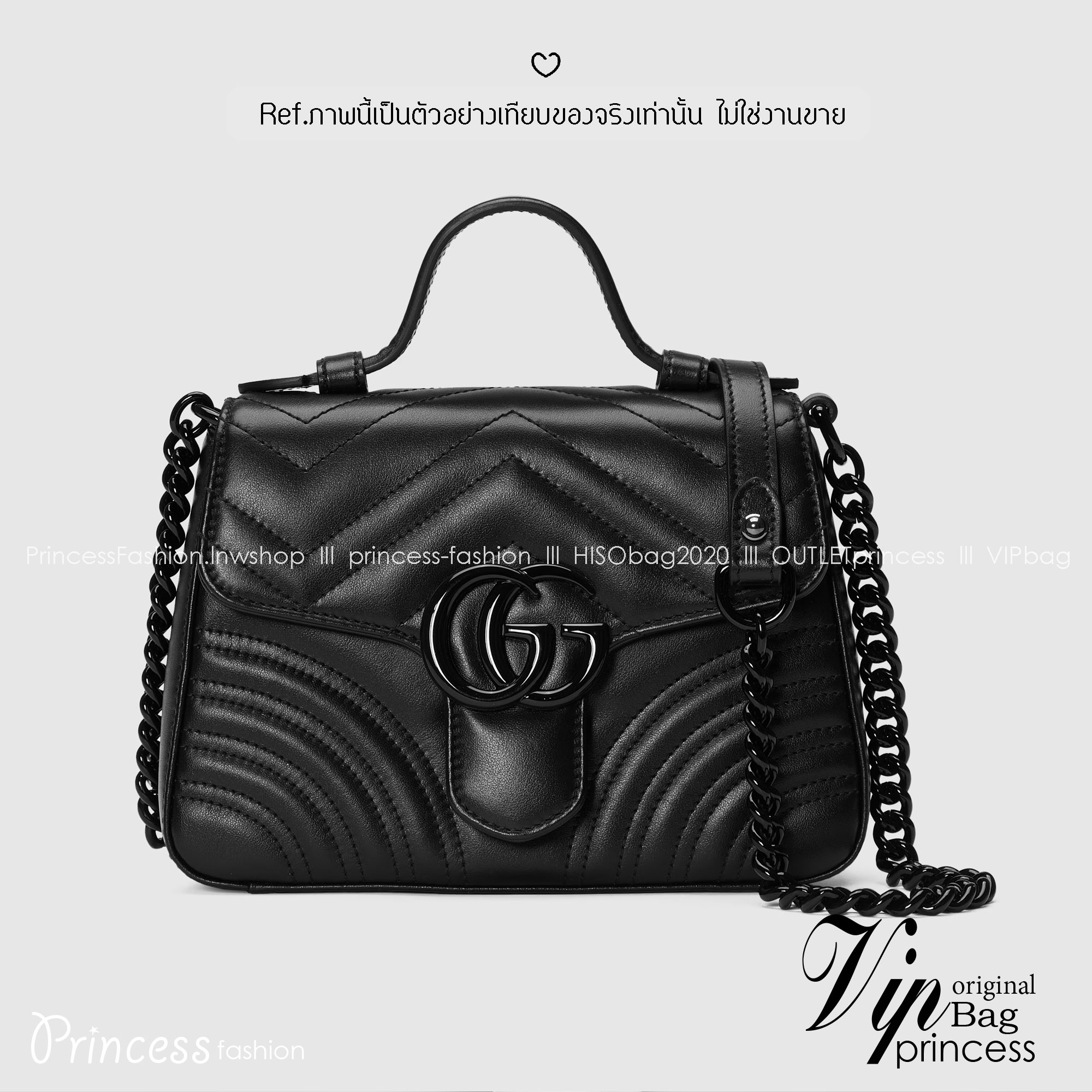 GUCCI GG Marmont mini top handle bag กระเป๋าสะพายข้างรุ่นคลาสสิค ดีไซน์ใหม่พร้อมหูจับในตัว ใช้งานง่าย สายสะพายยาวถอดได้ ถือออกงานก็ปัง