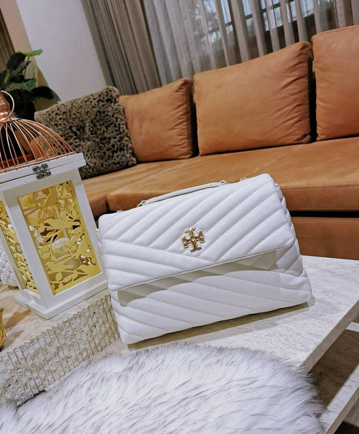 OUTLET ของแท้ 💯% 】Tory Burch Factory Outlet Quilted Chain Crossbody Sling Bag กระเป๋าสะพายรุ่นแนะนำจาก Tory Burch Factory