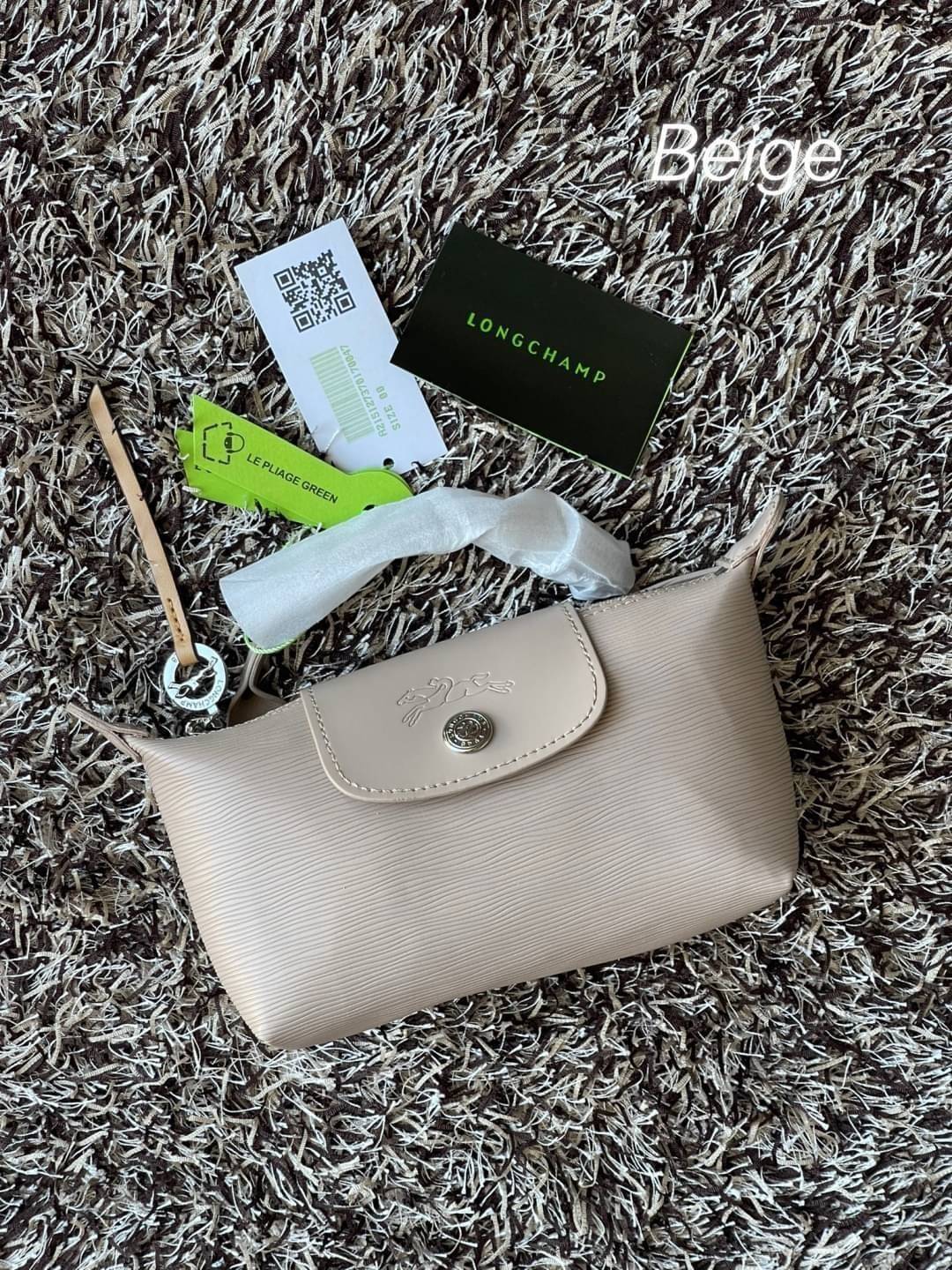 LONGCHAMP LE PLIAGE CITY POUCH WITH HANDLE Taupe - Canvas (ไม่มีสายยาว) กระเป๋าเครื่องสำอางแบบมีซิปพร้อมหูหิ้วใบนี้เหมาะสำหรับการจัดระเบียบกระเป๋าของคุณ