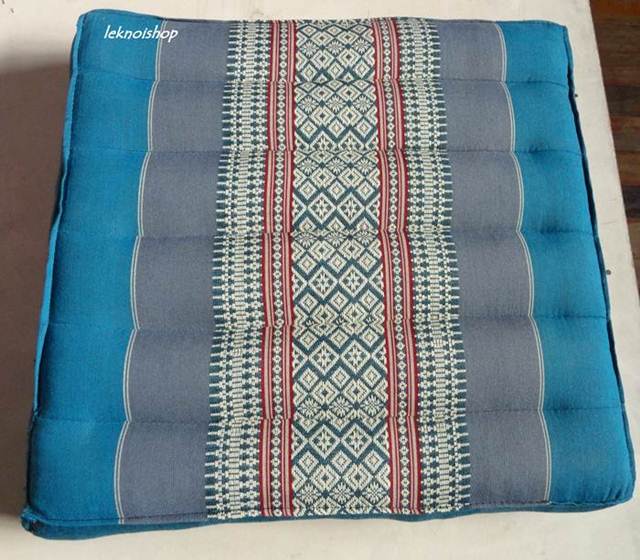 เบาะรองนั่ง ลายไทย โทนสีฟ้า TE 00041