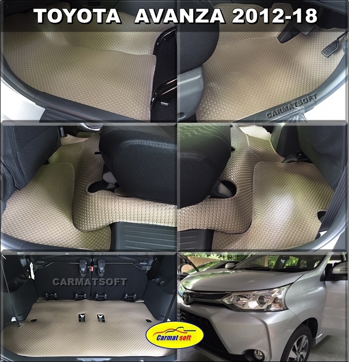 พรมกระดุมเม็ดเล็ก TOYOTA AVANZA 2012-18 สีน้ำตาล เต็มคัน เข้ารูป ตรงรุ่นรถ