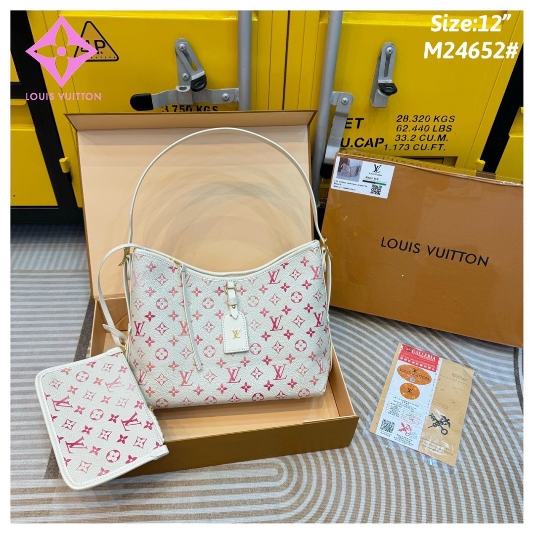 LV CarryAll PM Monogram Print Pink Gradient “watercolor” กระเป๋าสะพายทรงโท้ทรุ่นลิมิเต็ด โทนสีชมพูหวานต้อนรับเดือนแห่งความรัก พิมพ์ลายโมโนแกรมแบบไล่สีสไตส์สีน้ำ