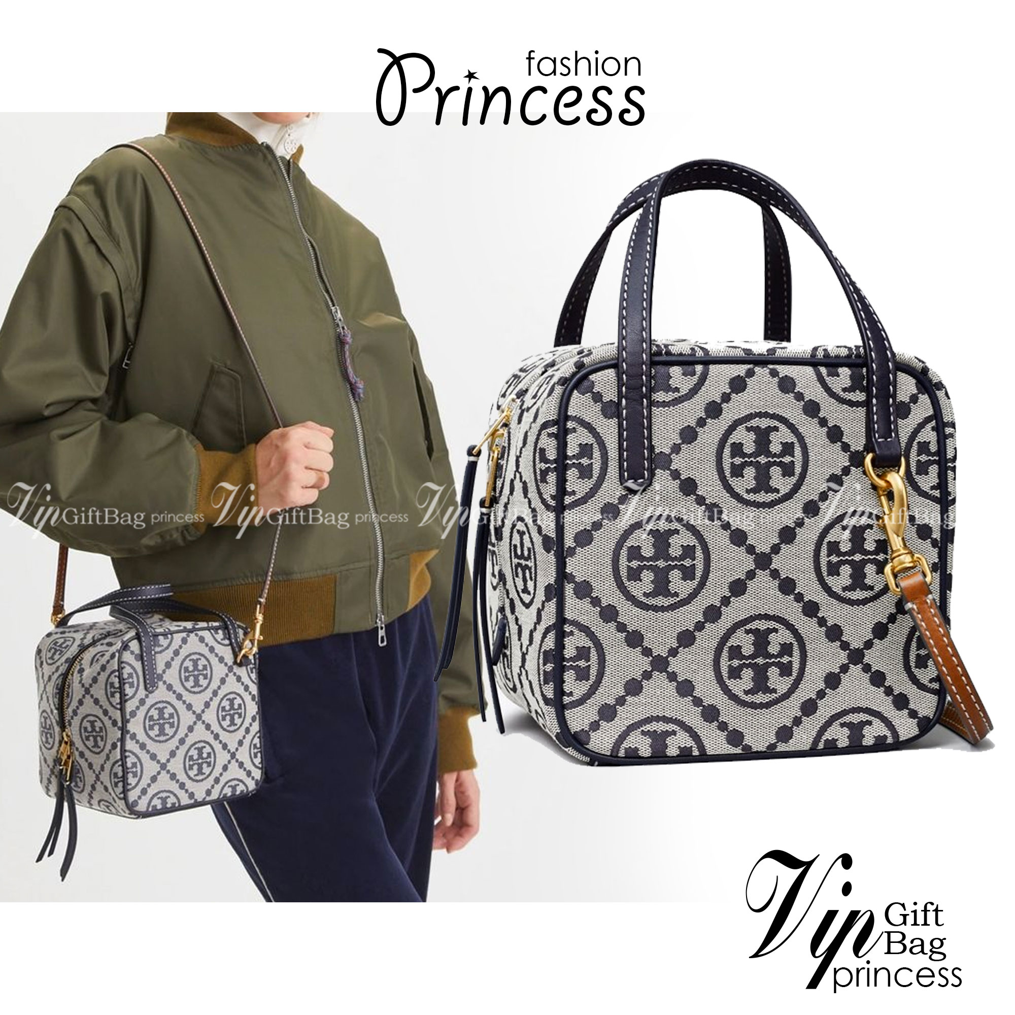TORY BURCH T MONOGRAM JACQUARD CUBE BAG 🎁พร้อมส่งที่ไทยใหม่ล่าสุด! ปีใหม่นี้เราต้องมีกระเป๋าสวยและเก๋ไว้ใช้กันค่ะ กับกระเป๋าทรง CUBE ดีไซด์ให้ดูเรียลร่วมสมัยมากขึ้น สามารถหยิบจับของได้ง่าย ทรงกระเป๋าแบบกล่อง
