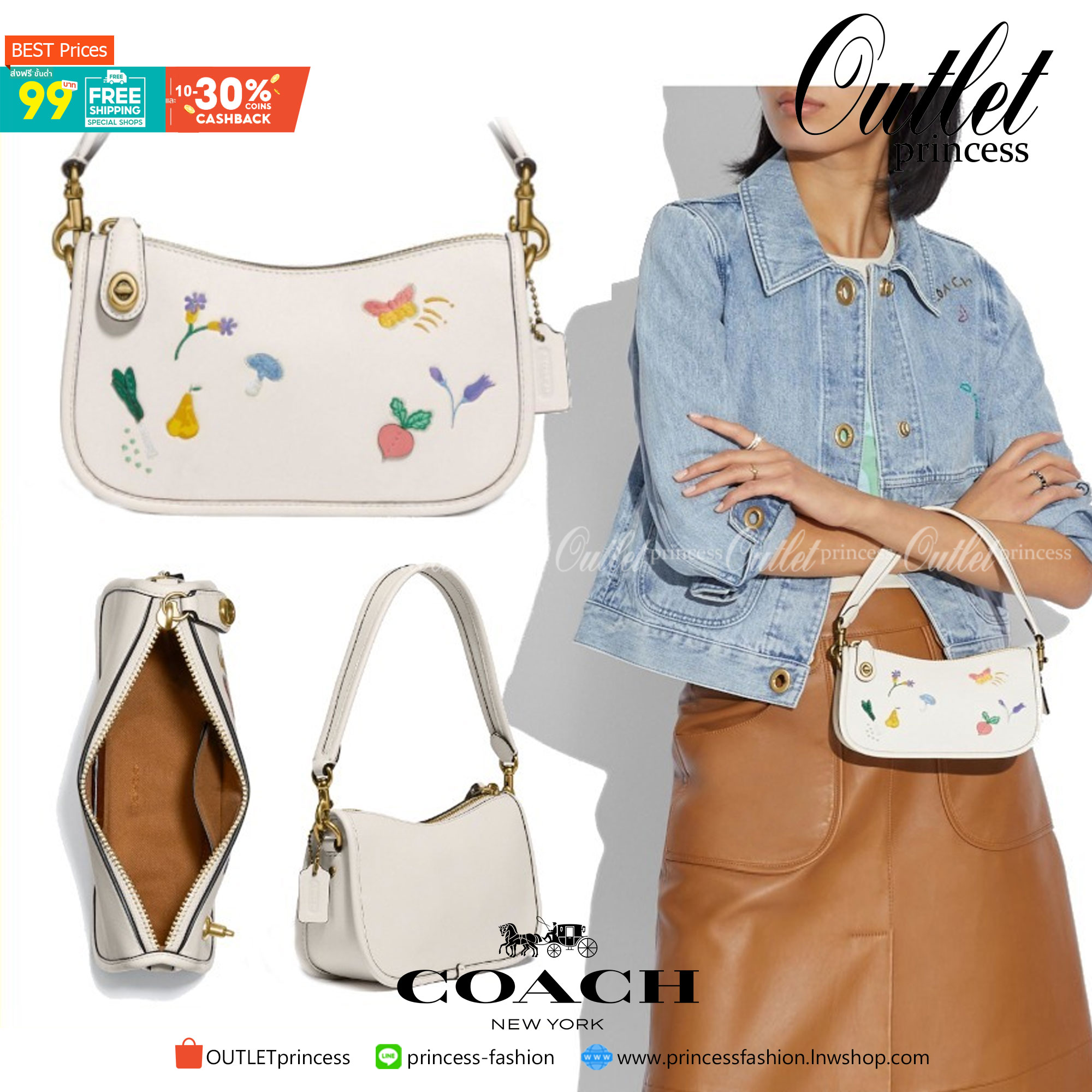 imited edition🌸 COACH C2766 SWINGER WITH GARDEN EMBROIDERY พร้อมส่งที่ไทย สวยก่อนใครชั่วโมงนี้ค่ะ💐 กระเป๋าหิ้ว//สะพายข้างได้ หนังแท้ หนังนิ่ม นุ่มมือดีมากๆค่ะ 🌸จุดเด่นด้านหน้าเป็นงานปักเน้นๆ3D สวยสะดุดตามากทีเดียวค่ะ เปิดปิดกระเป็า