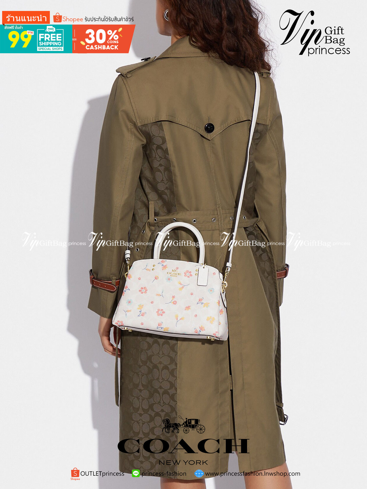 COACH C8340 MINI LILLIE CARRYALL IN SIGNATURE CANVAS WITH MYSTICAL FLORAL PRINT สีใหม่ล่าสุด กับรุ่นที่สุดของความขายดี คอลยอดฮิตในลวดลายสุดชิค กระเป๋าสะพายทรงสวย ที่ดีไซน์ออกมาให้ใช้งานง่าย สะดวก สวย หรู ดูดี!! วัสดุหนังแคนวาสเคลือบลาย มาพร้อมสายสะพายข้าง