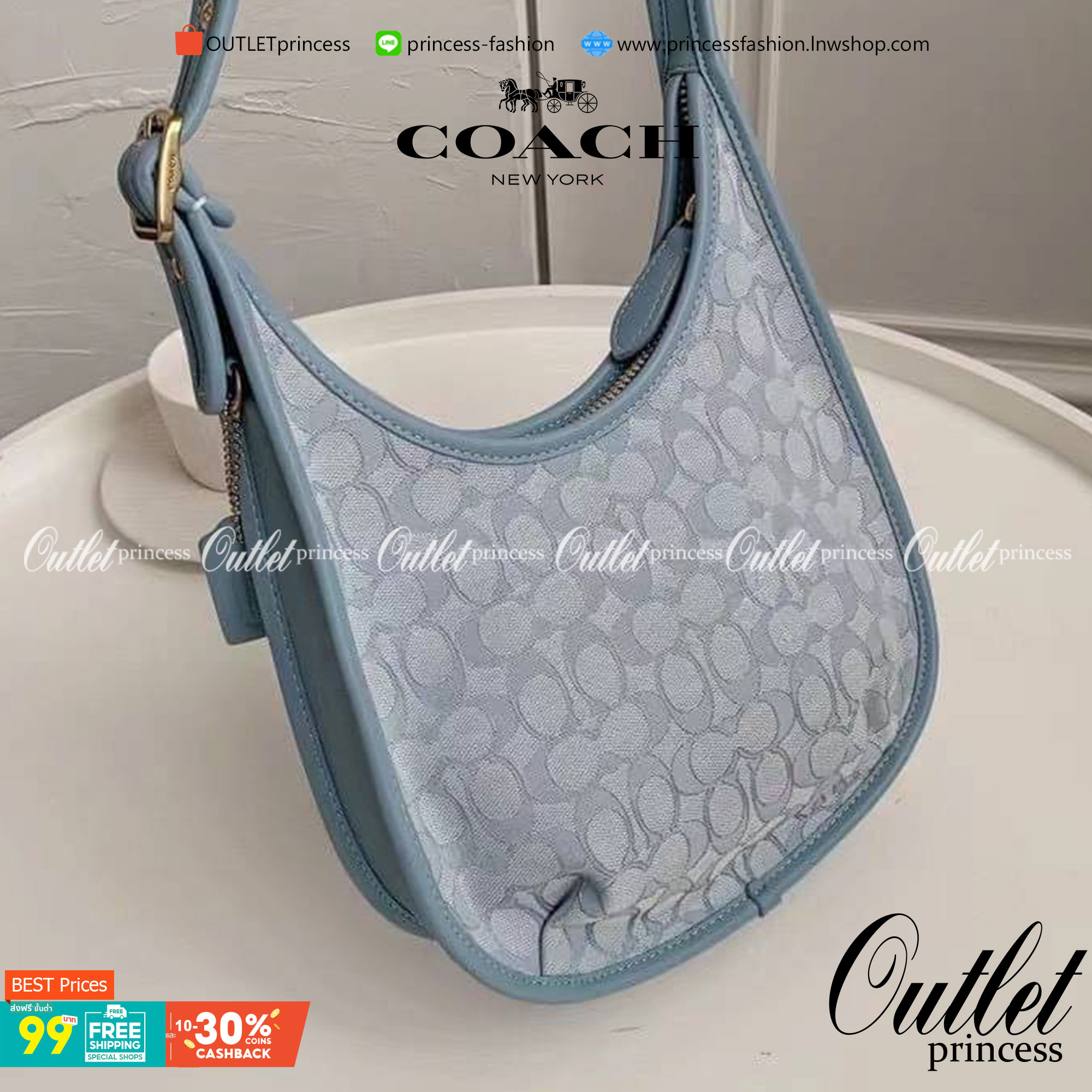 OUTLET 】COACH ERGO SHOULDER BAG In Signature พร้อมส่งที่ไทย