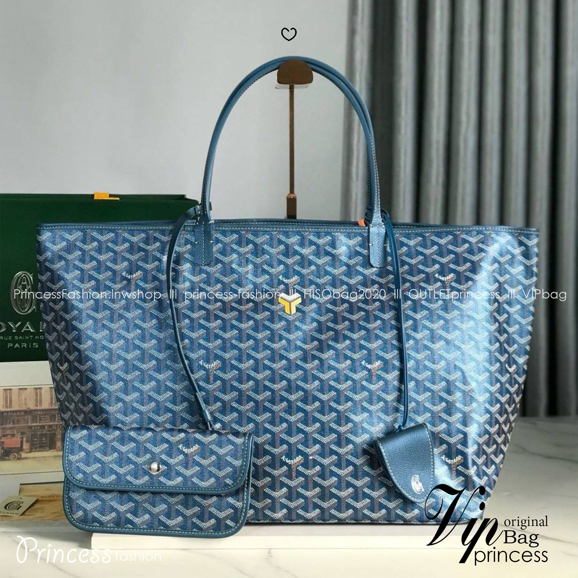 เกรดเทพ Top ORI | New Goyard Saint Louis GM tote bag Goyardine Pearly Blue (Ori)เทพ กระเป๋าทรงโท้ทใบใหญ่ หนังแท้แคนวาสแท้ สีพิเศษมุกสะท้อนแสงเงาสวยหรู