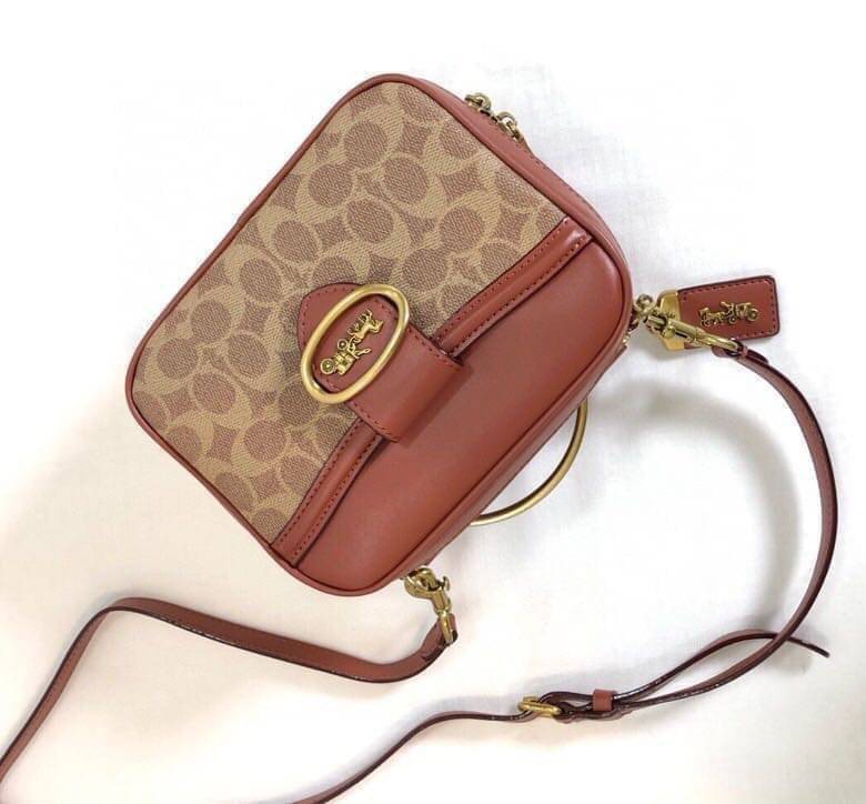 Coach RILEY LUNCHBOX BAG IN COLORBLOCK SIGNATURE CANVAS