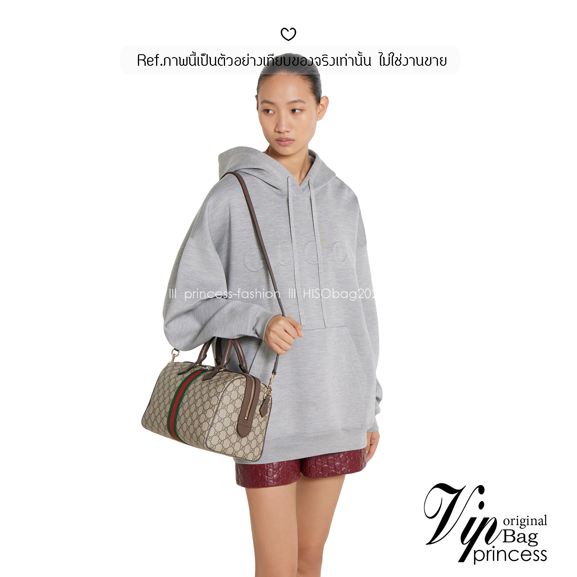 ORI หนังแท้ | Gucci Ophidia boston bag GG Monogram Double G / Gucci Keepall Bag กระเป๋าสะพายทรงหมอนบอสตัน รูปทรงใช้งานง่าย ฟังก์ชั่นการใช้งานที่ได้รับการตีความใหม่