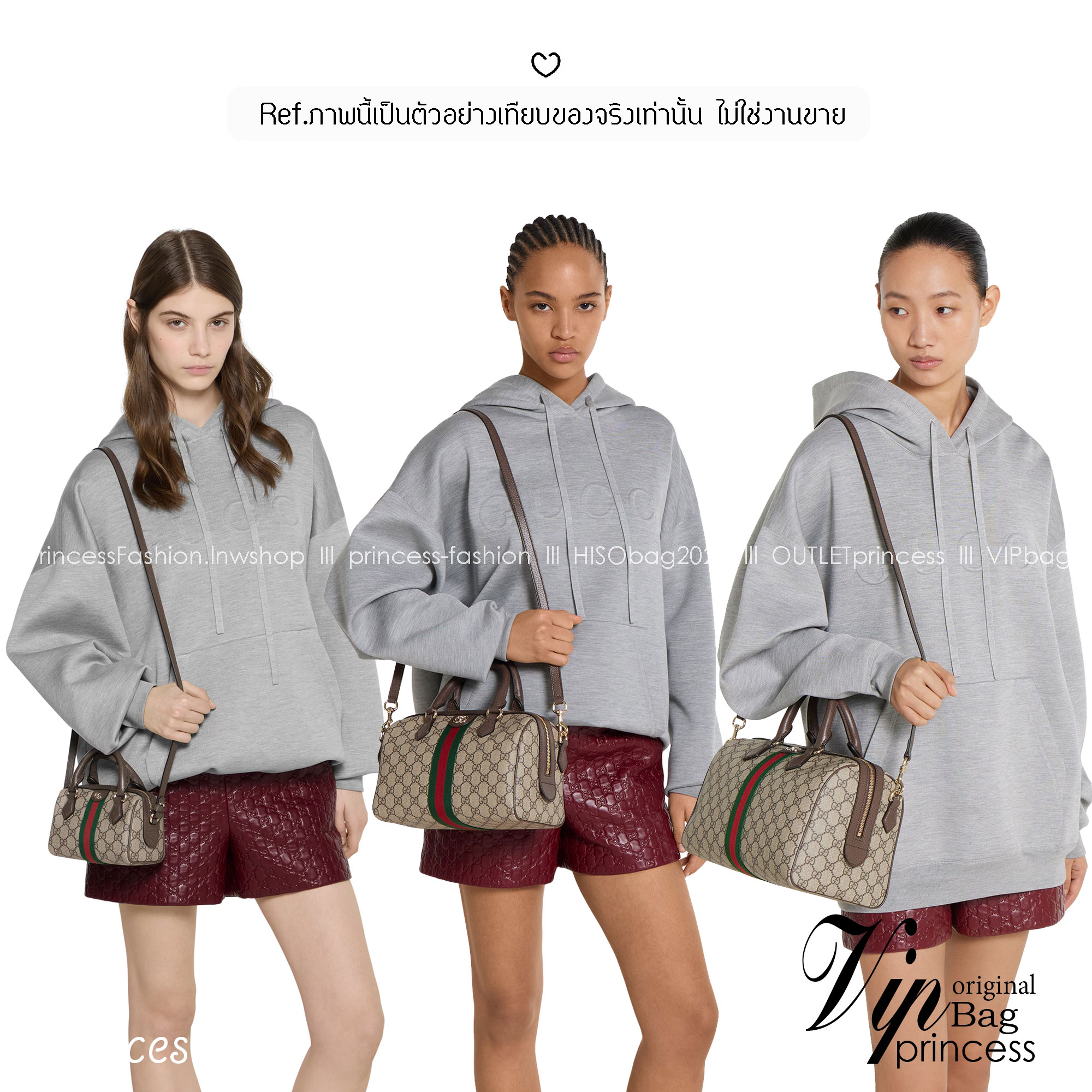 ORI หนังแท้ | Gucci Ophidia boston bag GG Monogram Double G / Gucci Keepall Bag กระเป๋าสะพายทรงหมอนบอสตัน รูปทรงใช้งานง่าย ฟังก์ชั่นการใช้งานที่ได้รับการตีความใหม่