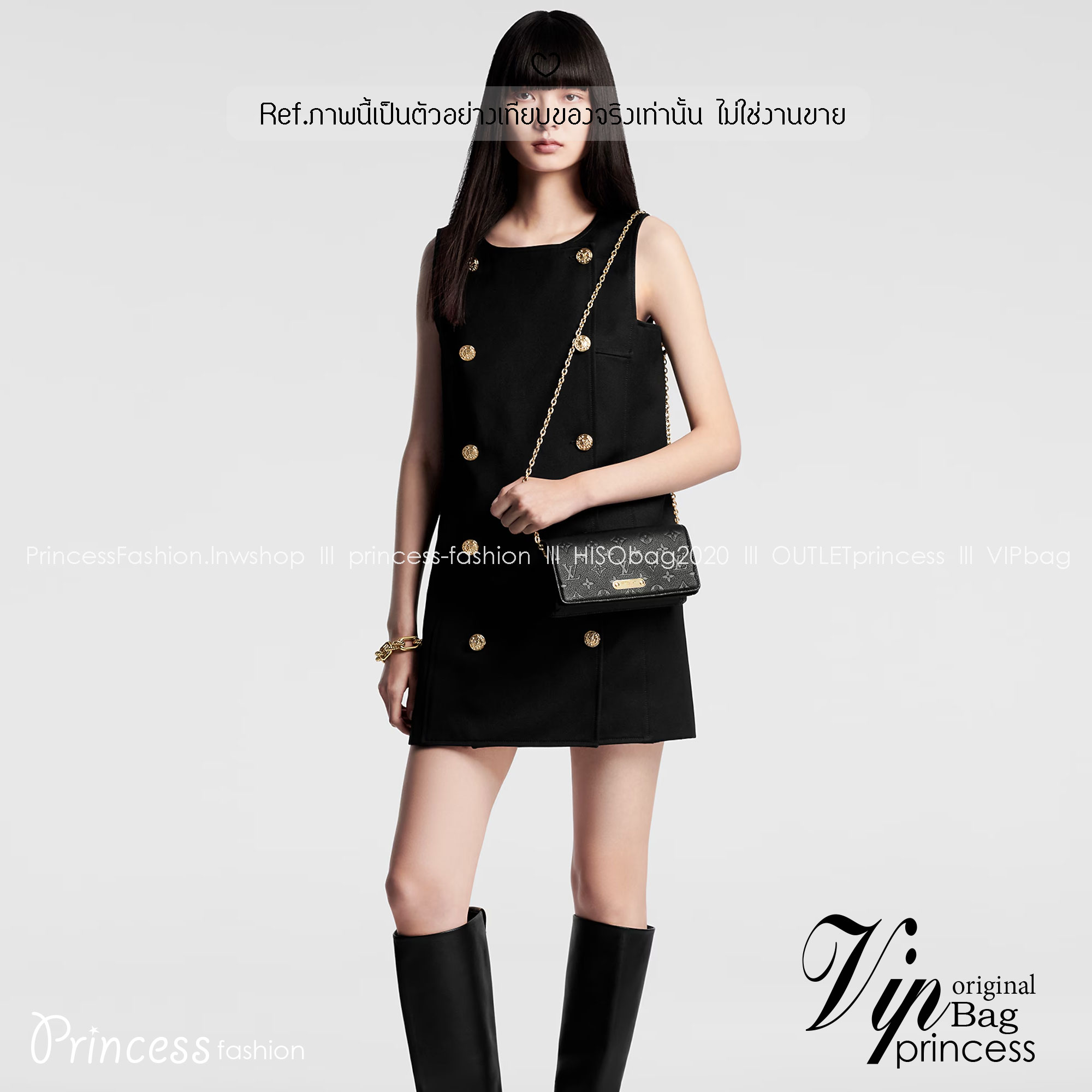 TOP ORI หนังแท้ | LV Wallet On Chain Lily Bag soft grained Monogram Empreinte leather กระเป๋าสะพายทรงคลัชถือเป็นกระเป๋าสตางค์ สายสะพายโซ่ทองหรูหราถอดได้ หนังแท้ลายเกรนเนื้อนุ่ม ทรงสี่เหลี่ยมทันสมัยเข้ากับลุคเรโทรเรียบหรู