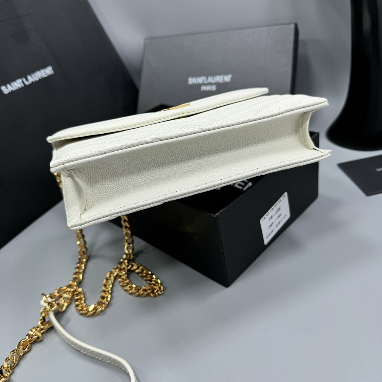 YSL Envelope WOC 7.5 Wallet on chain / YSL Clutch Bag 7.5" กระเป๋าสะพายรุ่นยอดนิยม เกรดหนังคาเวียร์สวยเต็มใบ เกรดออริ 1:1 ใช้งานต่างประเทศได้