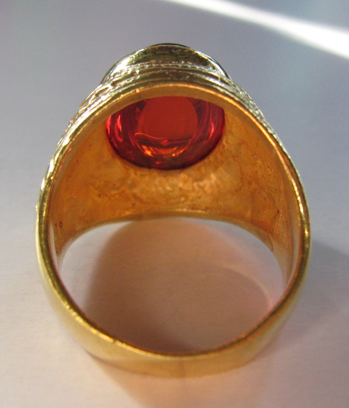 สินค้าหมดค่ะ แหวนพลอยมณีใต้น้ำ(เพชรพญานาค)สีแดงเนื้อทองเหลือง(ทุกราศี)ค่ะ