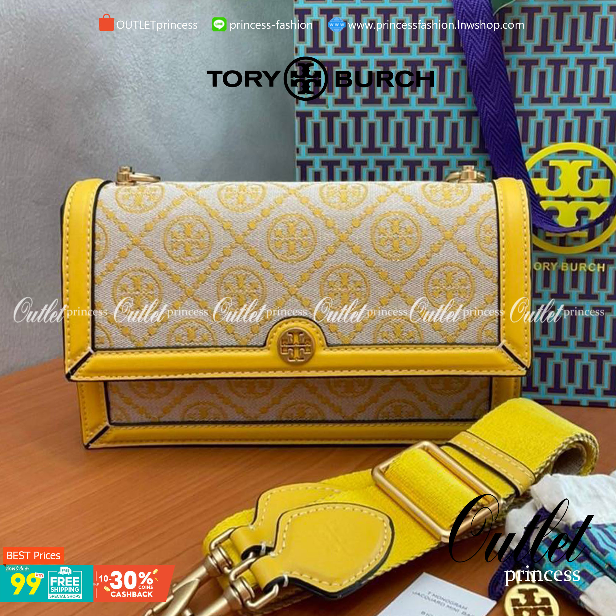 TORY BURCH 81000 MINI T MONOGRAM JACQUARD SHOULDER BAG คอลเลคชั่นฤดูใบไม้ผลิ 2021 กระเป๋าสะพายรุ่นใหม่จาก Tory Burch ดีไซน์สวยคลาสสิค แฝงไว้ด้วยความหรู ลวดลายผ้าแจ็คการ์ด T Monogram บนกระเป๋า Tory Burch นี้ เป็นการยกย่องให้กับงานควิลท์ชาวเพนซิลเวเนียดัตช์