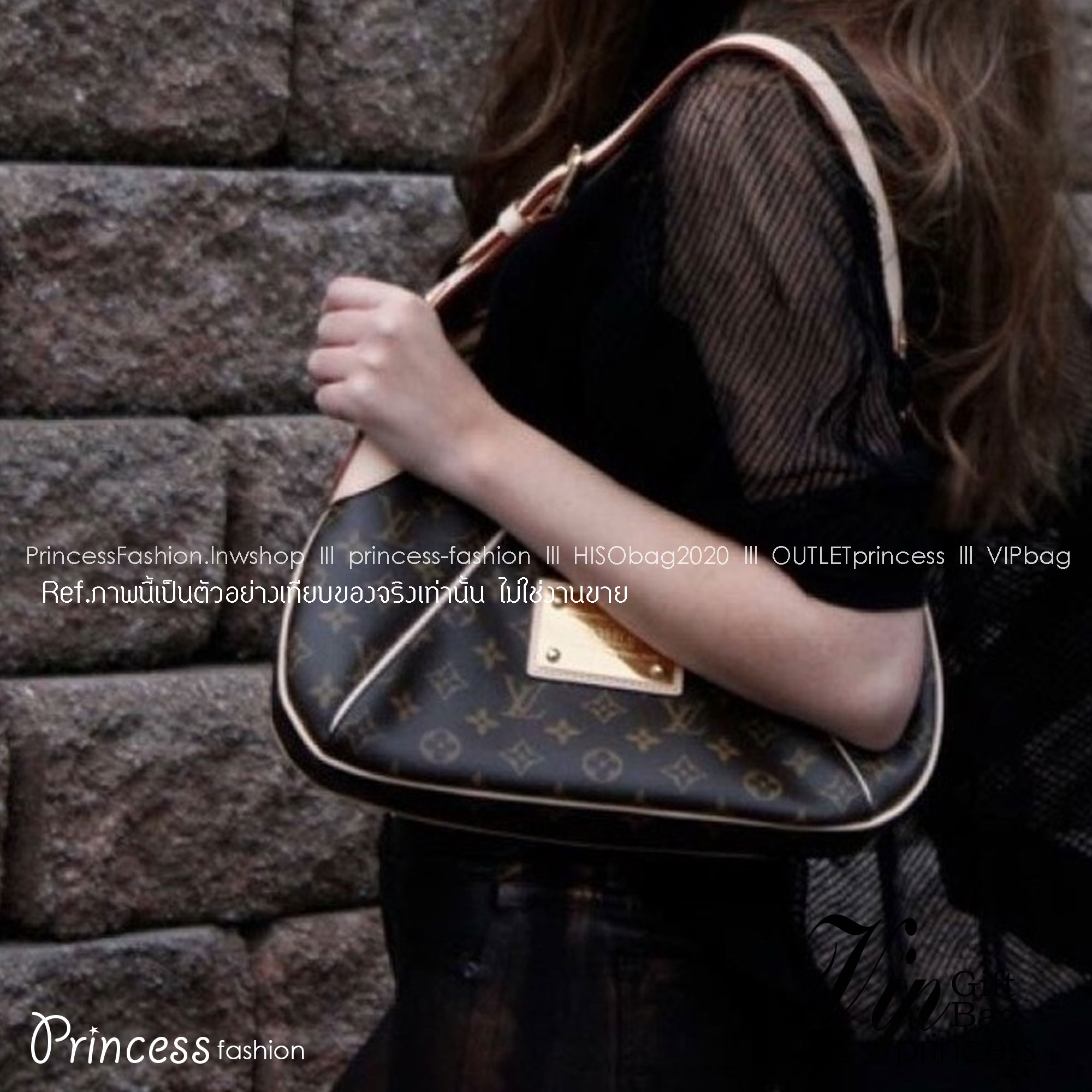 LV THAMES PM MONOGRAM BAG กระเป๋าสะพายไหล่รุ่นยอดฮิตทรงพอช ใบใหญ่กำลังดี สวยดีไซน์คลาสสิควินเทจ สายสะพายในตัวใช้งานได้คล่องตัว