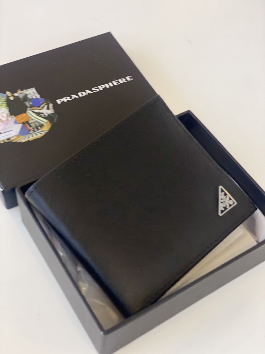 PRADA Short Wallet Men / Prada Leather Wallet - Black เกรดออริจินอล พร้อมส่งที่ไทย พร้อมกล่อง Box Set