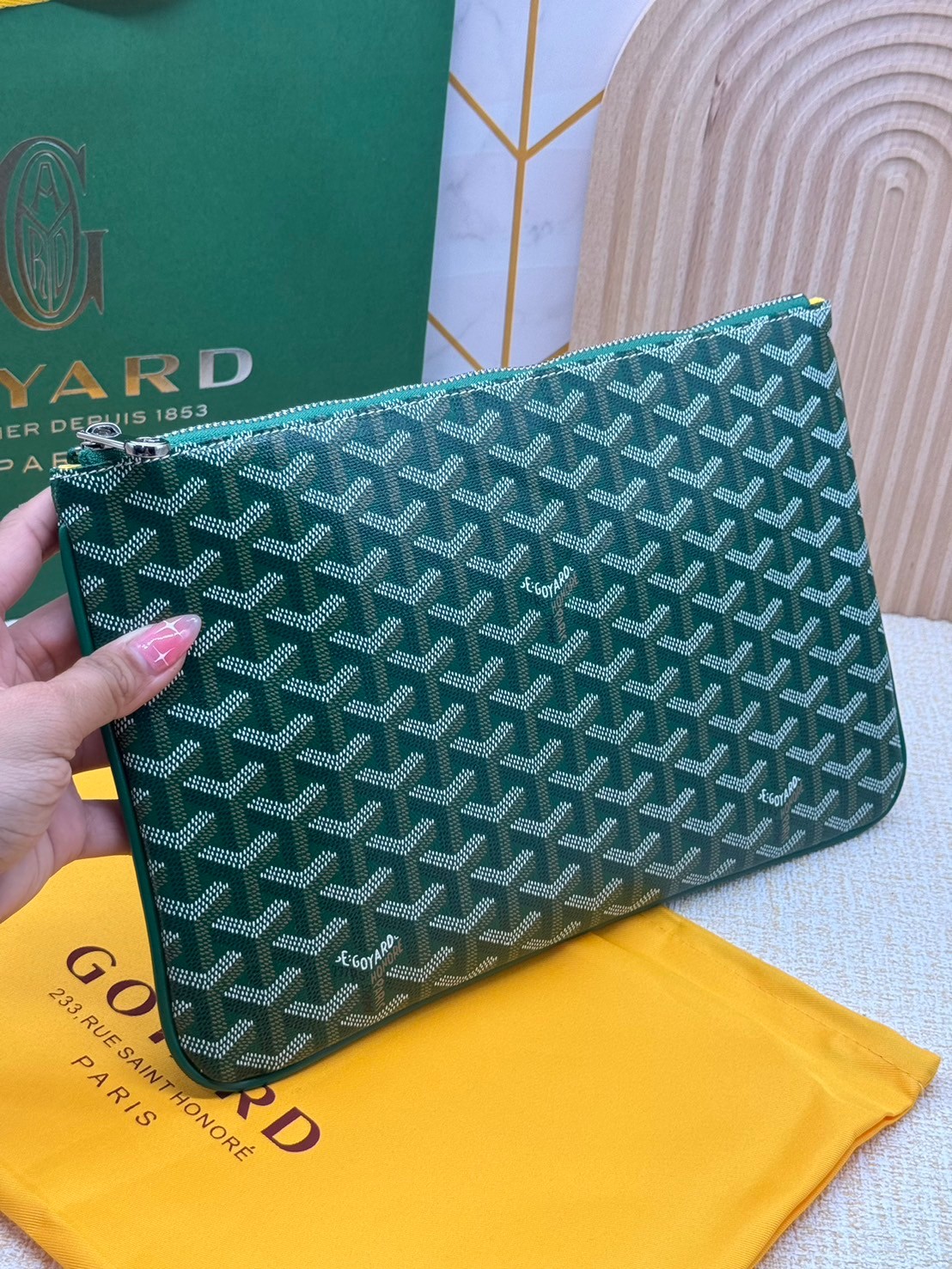 พร้อมส่ง GOYARD CLUTCH BAG unisex 30cm กระเป๋าคลัช ใช้ได้ทั้งชายหญิง เกรดออริ สลับแท้ 1:1 ใช้ต่างประเทศได้ ภาพถ่ายจากงานขายจริง