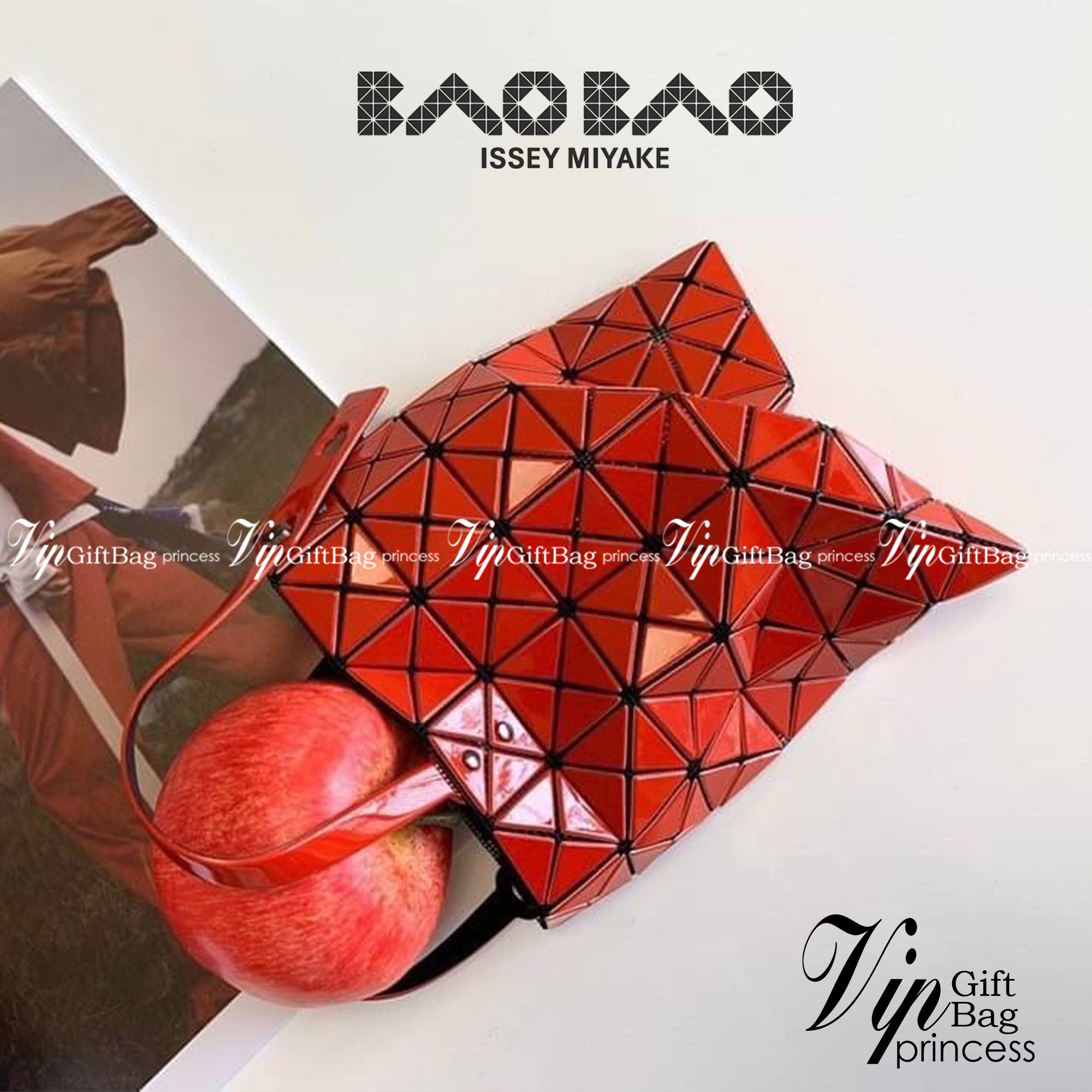 BAOBAO ISSEY MIYAKE 6x6 BLOCK TOTE BAG กระเป๋าถือทรง shopping โท้ท ลายตาราง บล็อคสี่เหลี่ยมสามเหลี่ยม ภาพสินค้าถ่ายจากงานขายจริง ใช้งานต่างประเทศได้ค่ะ