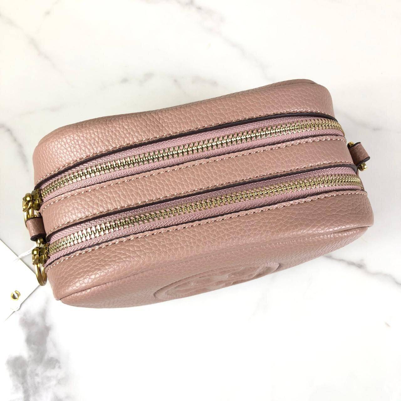 ของแท้ 💯% Tory Burch Perry Bombe Mini Leather Crossbody กระเป๋าสะพาย 2 ช่องซิป