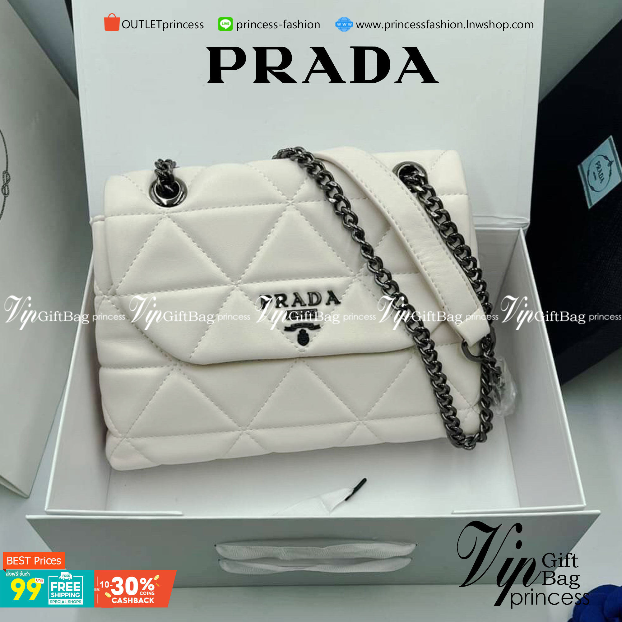 VIP 】PRADA Nappa Leather Prada Spectrum Bag หนังแท้ พร้อมส่งที่ไทย