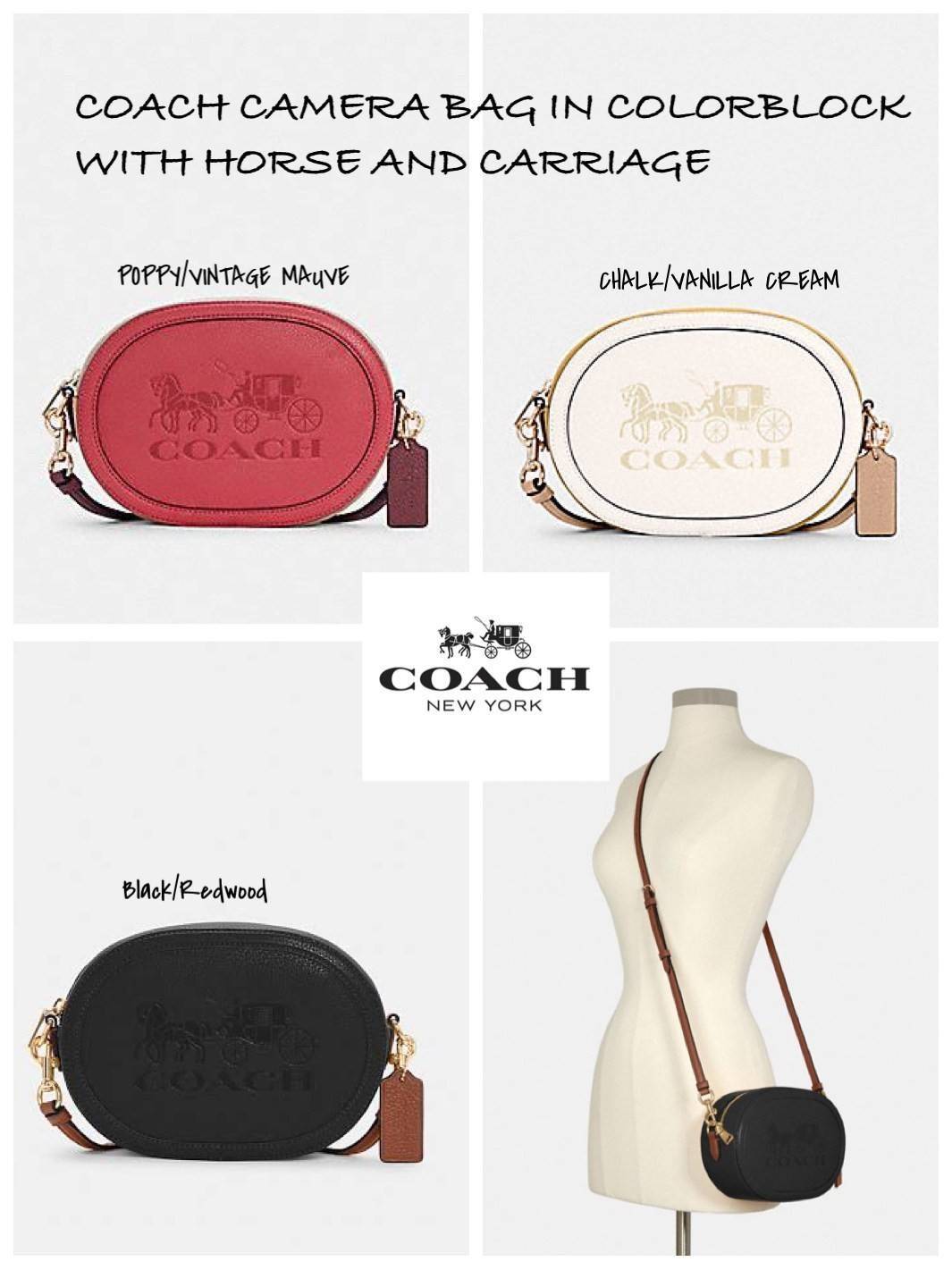 COACH CAMERA BAG IN COLORBLOCK WITH HORSE AND CARRIAGE (COACH C4164) กระเป๋าที่ดีไซน์ออกมาในทรงสะพายไหล่และทรง Camera คาดว่าเป็นรุ่นที่สาว ๆ เห็นแล้วจะต้องสะดุดตาเป็นพิเศษกับดีไซน์อันโดดเด่นที่ดูมีสไตล์ ไม่ว่าจะเป็นในวันสบาย ๆ หรือวันพิเศษก็สามารถนำไปมิกซ
