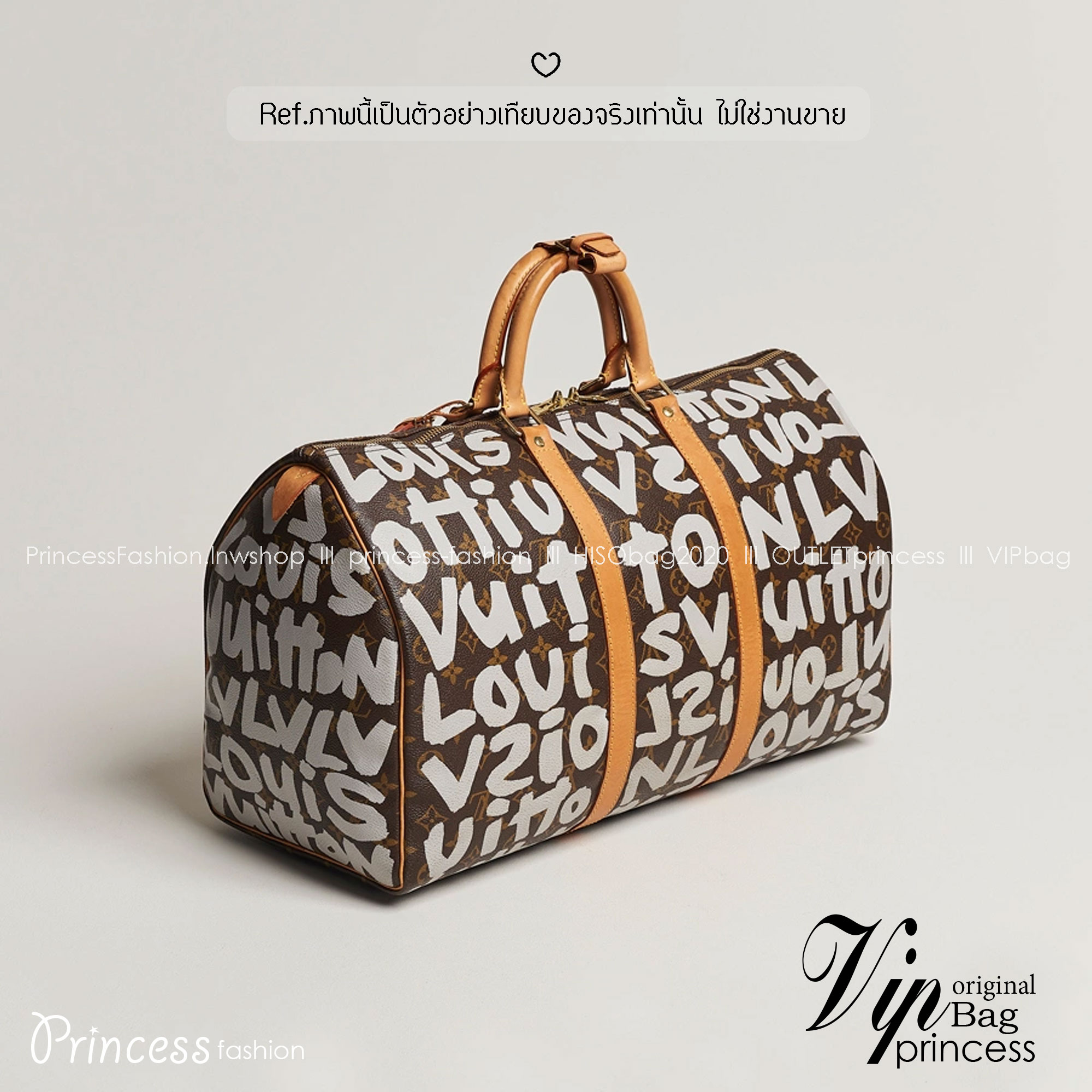 ORI หนังแท้ | LV Stephen Sprouse Graffiti Keepall 42cm กระเป๋าสะพายทรงคีฟออลใบใหญ่ ลวดลายตัวอักษรกราฟฟิกเต็มใบ