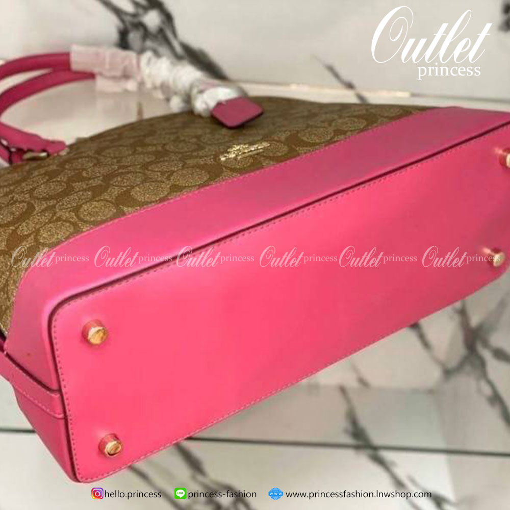 Coach ทรงโดมใหญ่ size 13” SIERRA SATCHEL IN SIGNATURE COACH IMITATION GOLD/BROWN