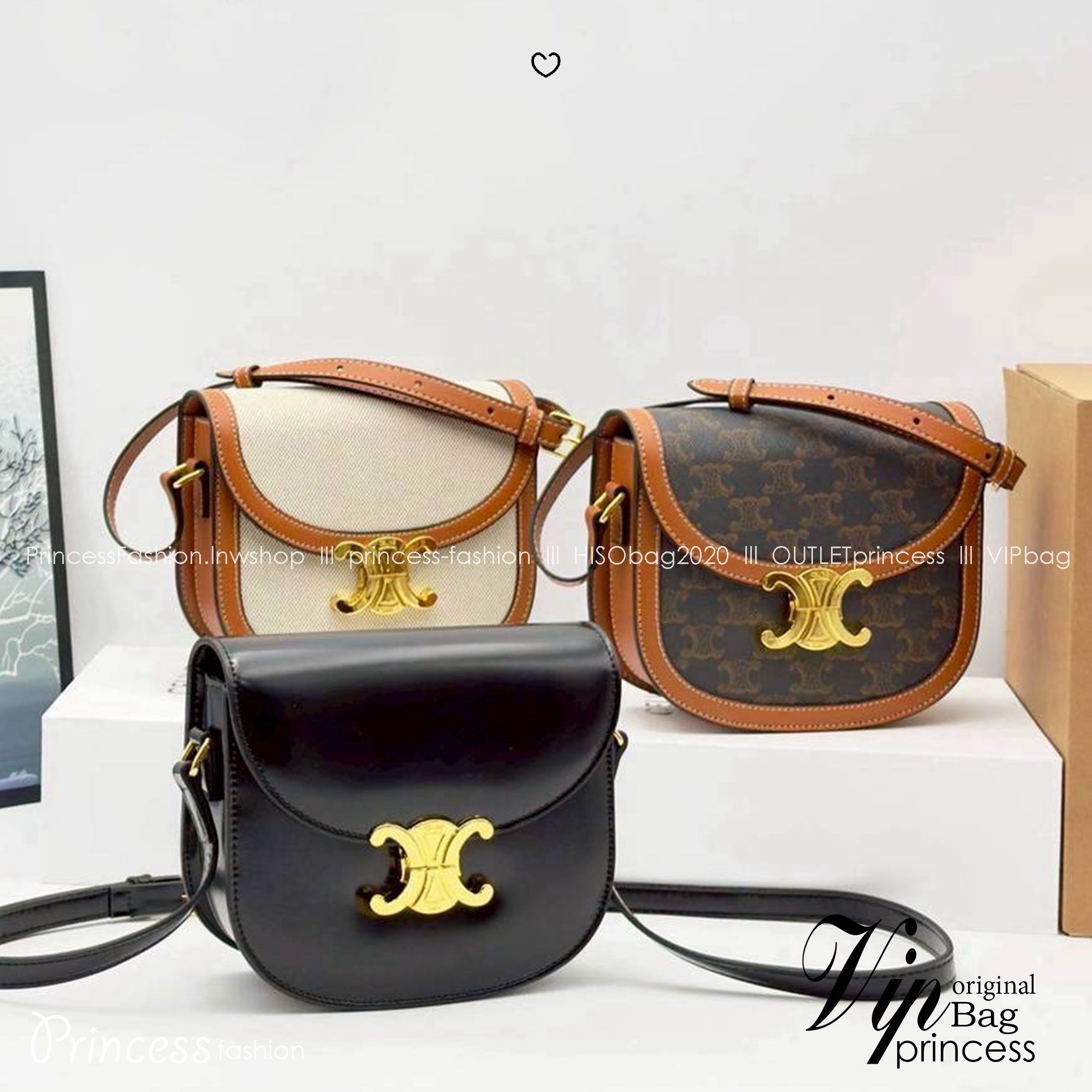 CELINE Teen BESACE in Triomphe canvas and leather กระเป๋าสะพายข้าง รูปทรงย้อนยุค สไตล์วินเทจลัคชู ภายในเป็นช่องโล่ง มีช่องย่อยให้อีก เป็นไอเท็มที่ควรต้องมีจริงๆ