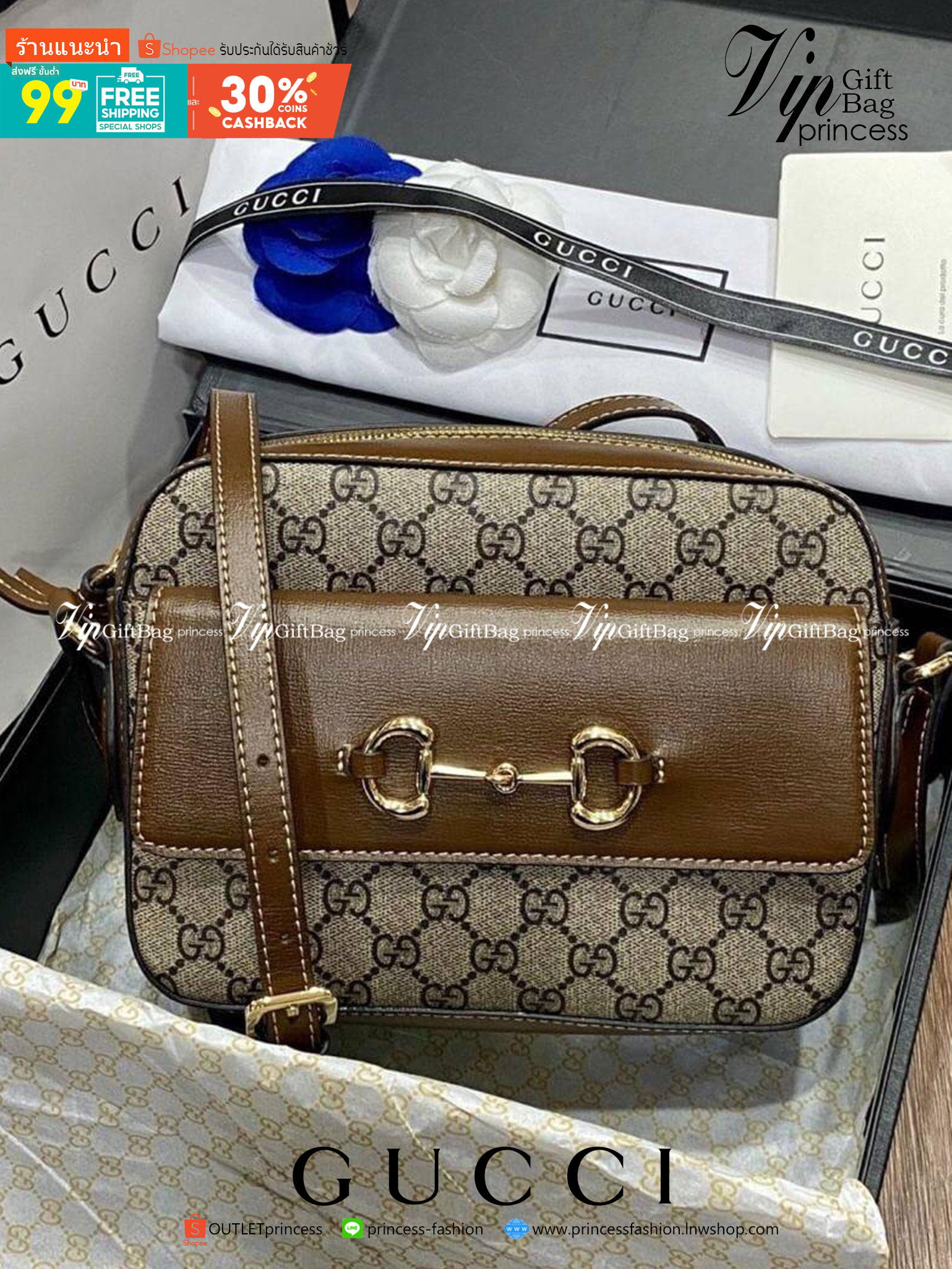 VIP 】หนังแท้ Gucci Horsebit 1955 small shoulder bag พร้อมส่งที่ไทย