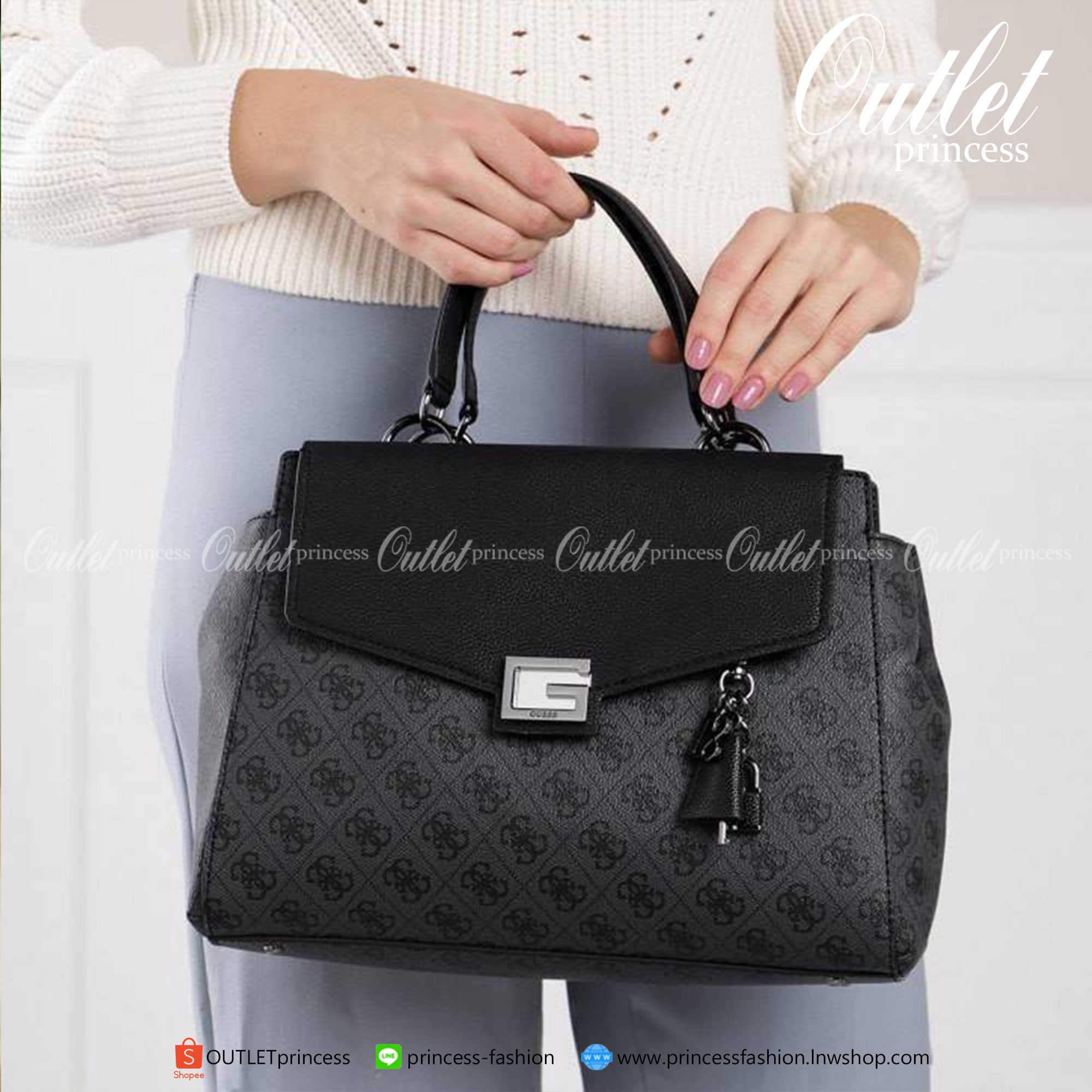 ของแท้ 100% GUESS FACTORY VALY GIRFRIEND SATCHEL BAG กระเป๋าถือหรือสะพายรุ่นใหม่ล่าสุด