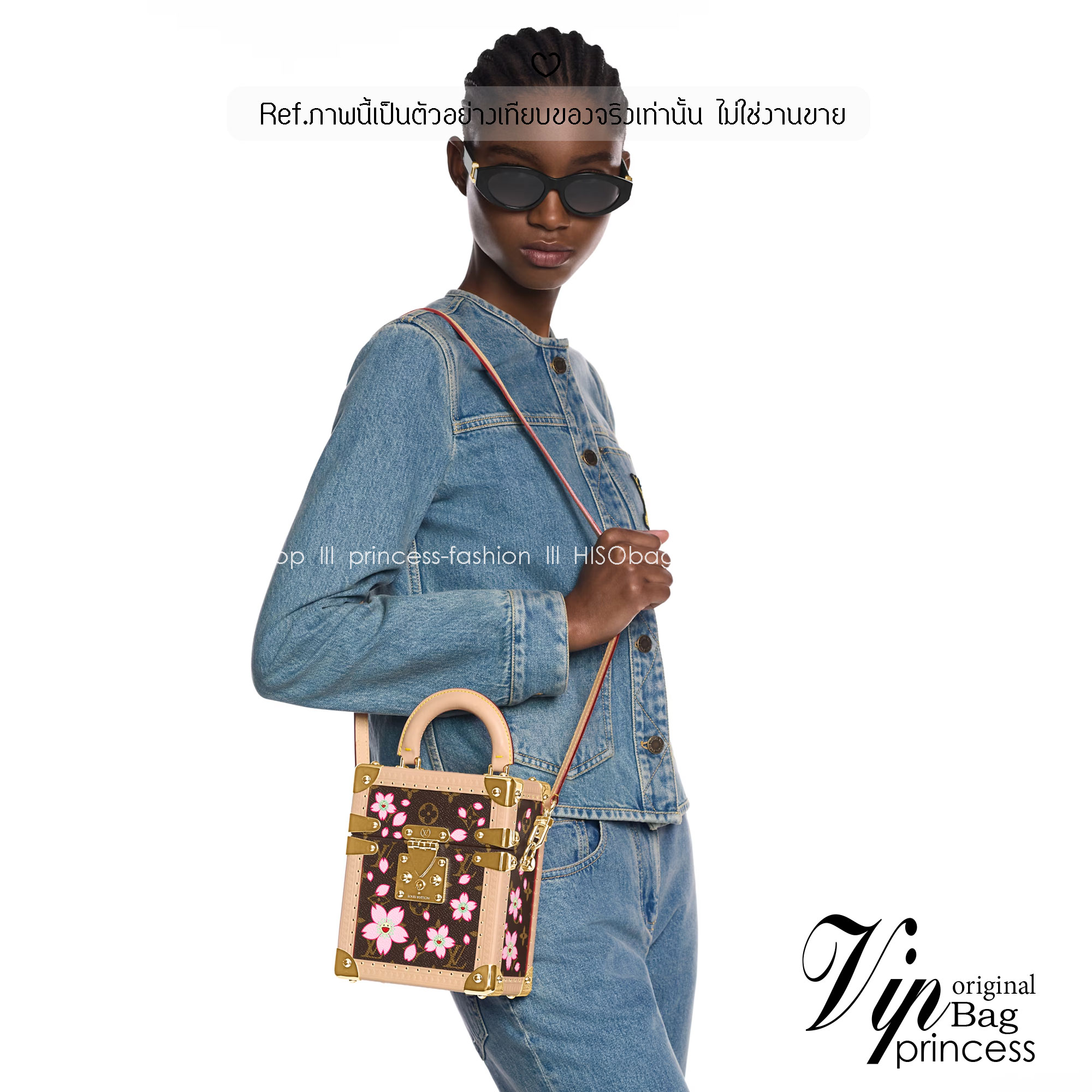 ORI หนังแท้ | LV x TM Camera Box Sakura Brown กระเป๋าสะพายทรงกล่องดีไซน์ขนาดเล็กพกพาสนุก ลายพิมพ์ดอกซากุระมีชีวิตชีวากับสไตล์เป็นเอกลักษณ์ เปี่ยมไปด้วยพลังและหรูหรา