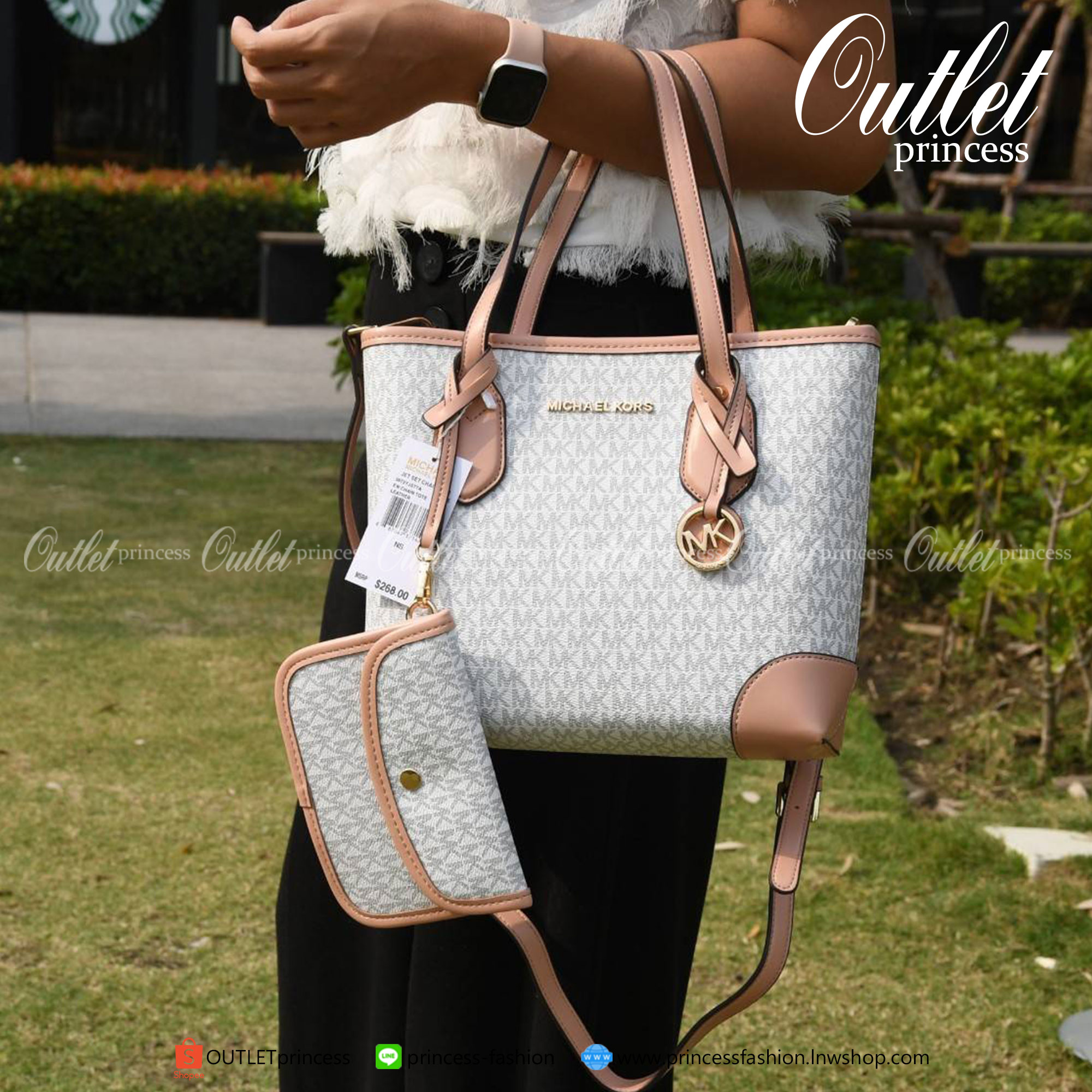 MICHAEL KORS jet Set Chain Item EW Chain Tote Leather