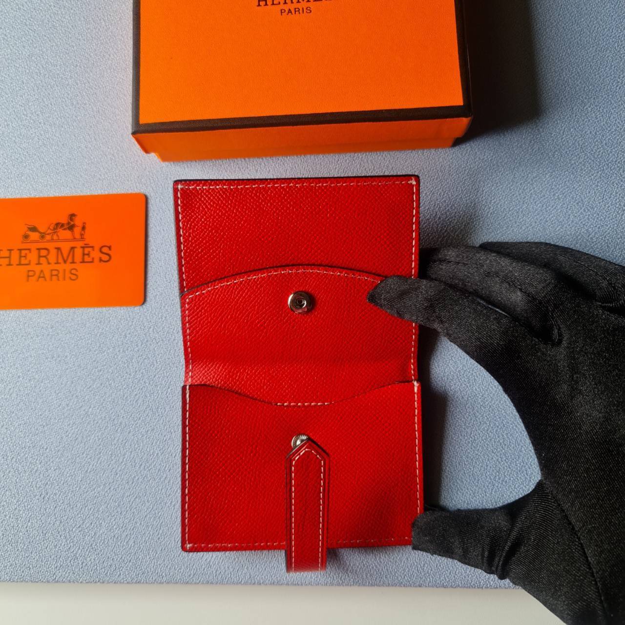 VIP หนังแท้ 】HERMES MINI BEARN WALLET UNISEX