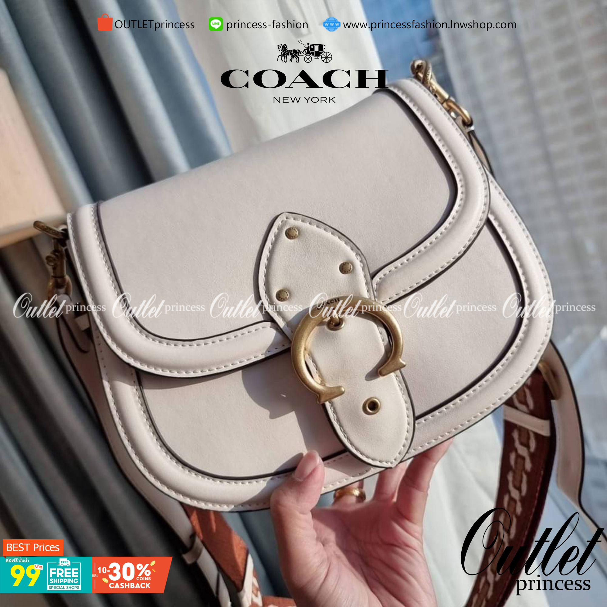 COACH C0749 BEAT SADDLE BAG The best item! ที่สาวๆรอคอย! ฮอตไฟลุก! สีหายาก ละมุนคุณหนู คอลเลคชั่นใหม่ ดีไซน์หรูหรา พิเศษมากๆมาพร้อมสายสะพาย 2 เส้น ใช้คู่กันหรือแยกสะพายก็สวยครบสูตร กระเป๋าสะพายทรง saddle คลาสสิค วัสดุหนัง glove-tanned ทนทาน เปิด-ปิดด้วยกร