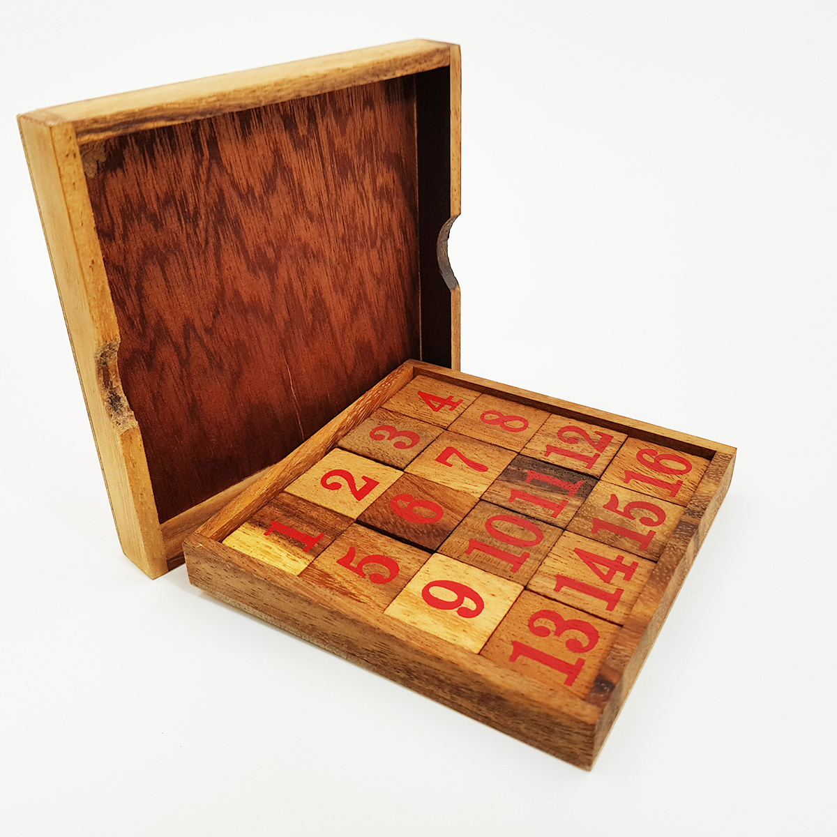 เกมเลื่อนตัวเลขเรียงตัวเลขไม้แบบ1-16 (12.5x12.5x1.7cm.)