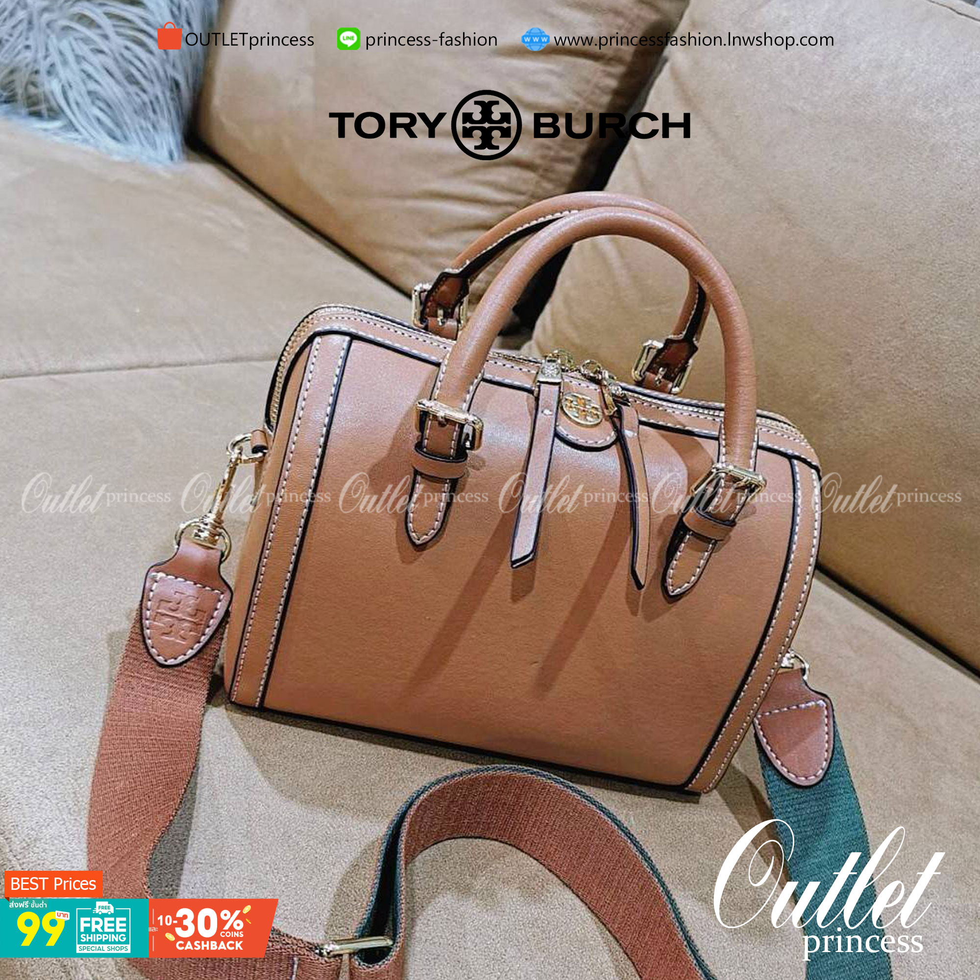 TORY BURCH FACTORY BOSTON BAG กระเป๋าถือหรือสะพายรุ่นใหม่ล่าสุดจาก TORY BURCH FACTORY วัสดุ Calf Skin หนังเรียบสวยอยู่ทรงดีไซน์โดดเด่นทรง Boston เปิดปิดด้วยซิปสะดวกใช้ขนาดกำลังดีใส่กระเป๋าสตางค์ยาว มือถือของใช้ได้เยอะ หูหิ้วจับถนัดมือสายสะพายยาวถอดปรับได้