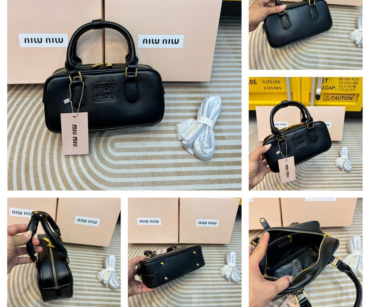 MIU MIU Arcadia leather bag 22cm Regular Size กระเป๋าถือ/สะพายสุดชิคมากในตอนนี้ ดีไซน์เรียบแต่มากมีอยู่จริง สวยดูแพง แมทชุดได้ง่ายสุด มินิมอลมินิใจ หูจับในตัวง่ายและสะดวกพกพา